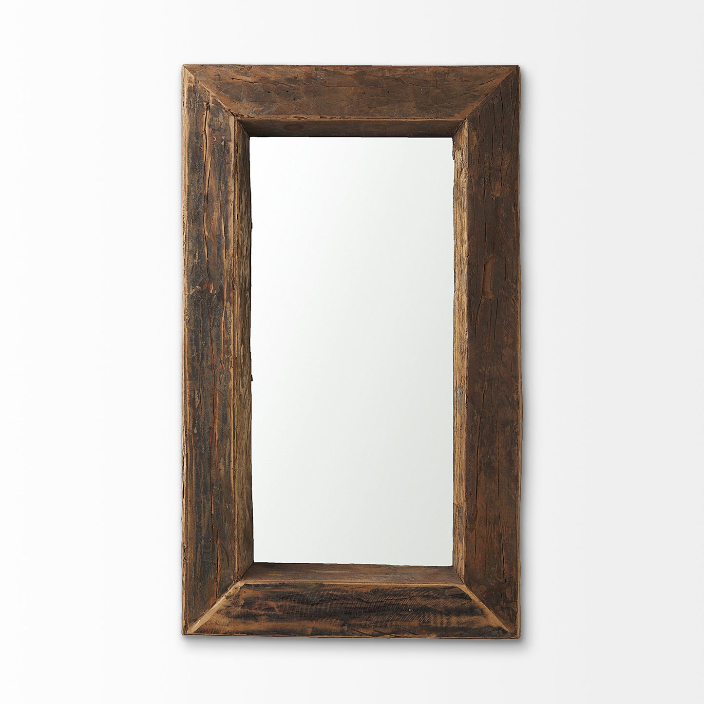 Gerome Wall Mirror Brown Wood | 28L x 3W x 48H - wall-mirrors-grouped