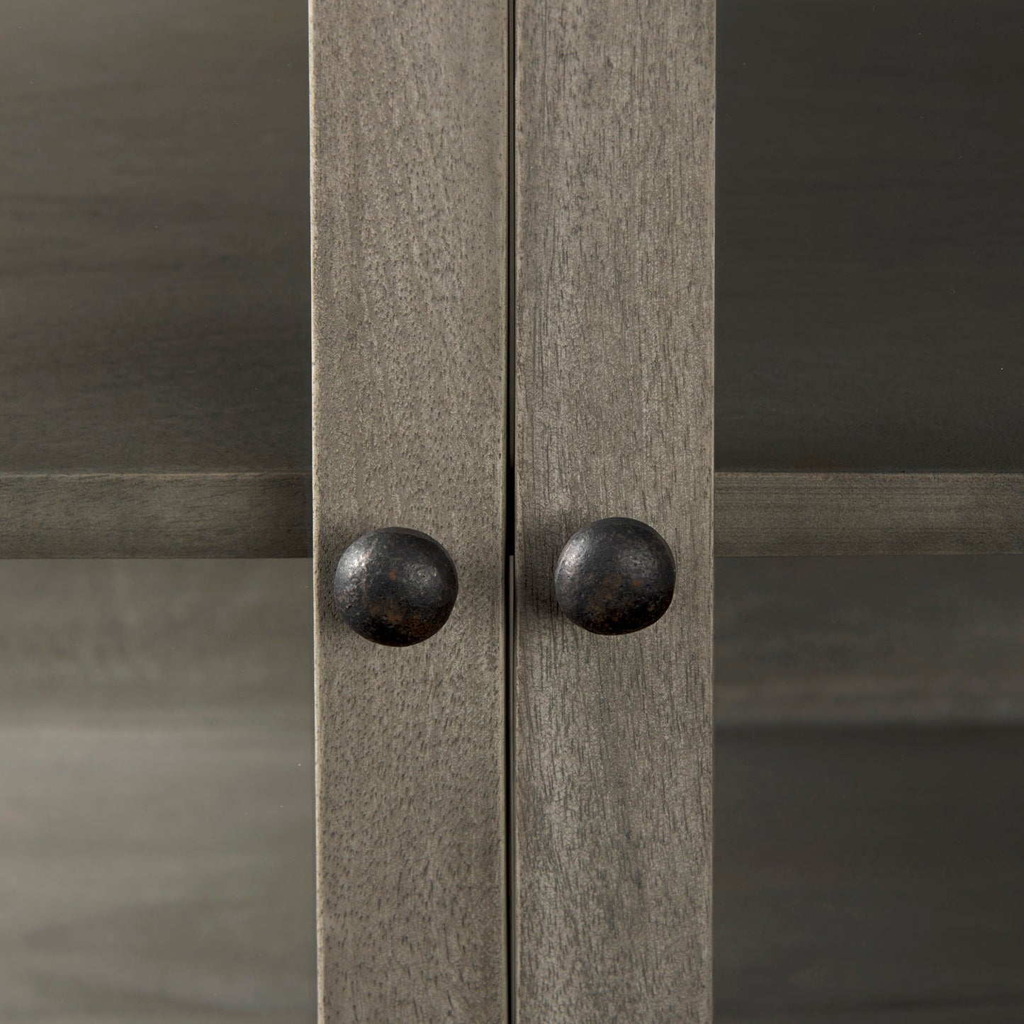 Arelius Accent Cabinet Gray Wood | Black Metal - acc-chest-cabinets