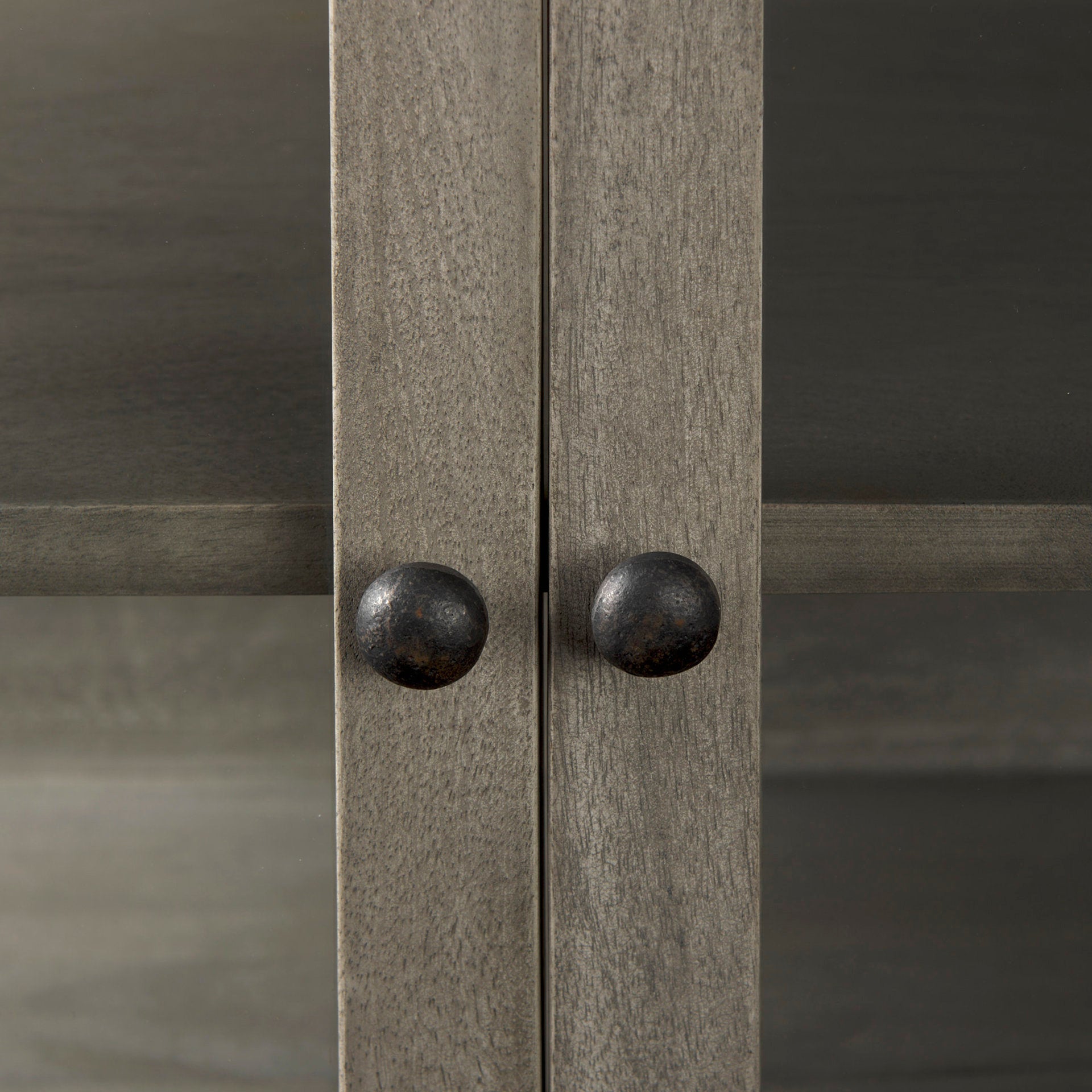 Arelius Accent Cabinet Gray Wood | Black Metal - acc-chest-cabinets