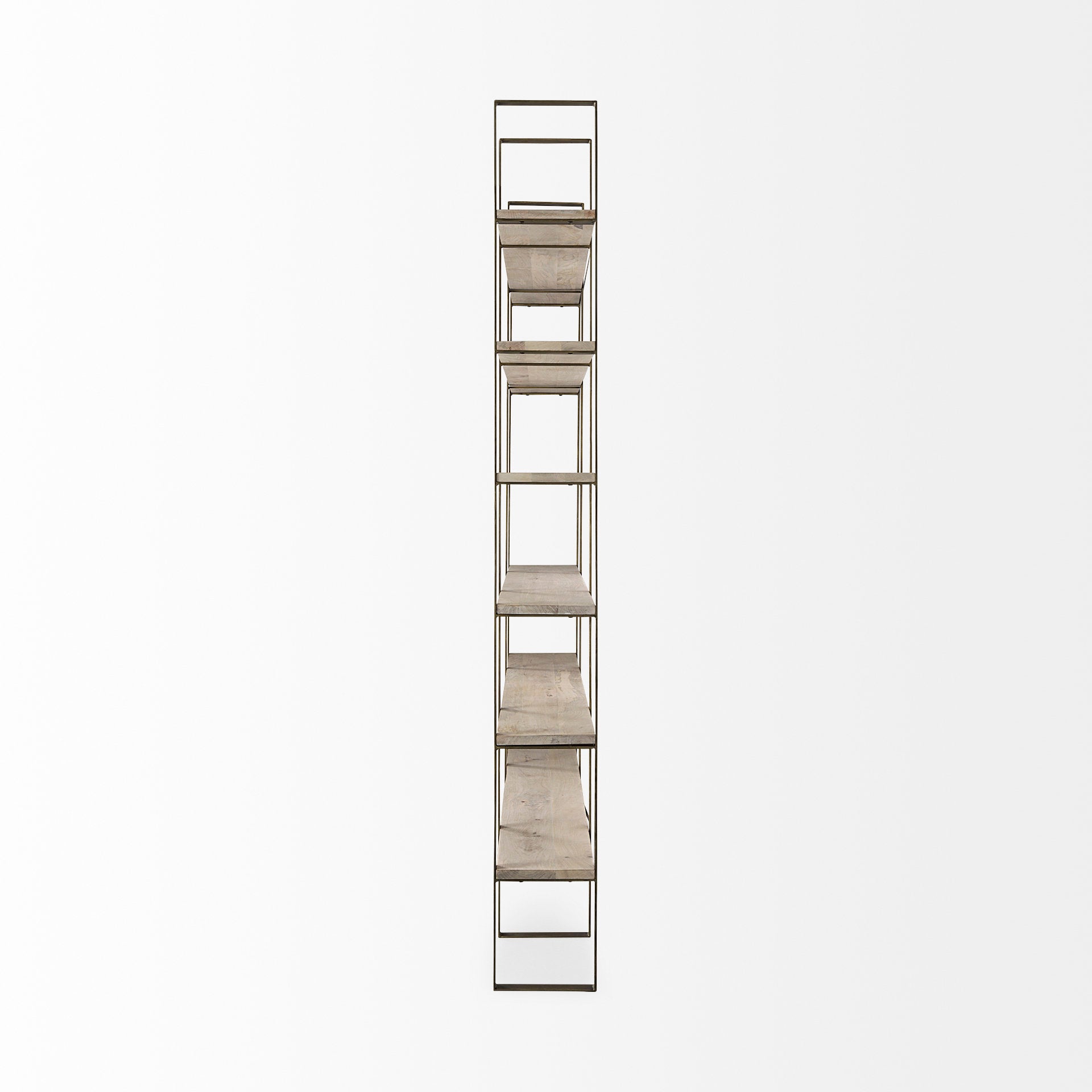Taunton Shelving Unit Light Brown Wood | Gold Metal - shelving