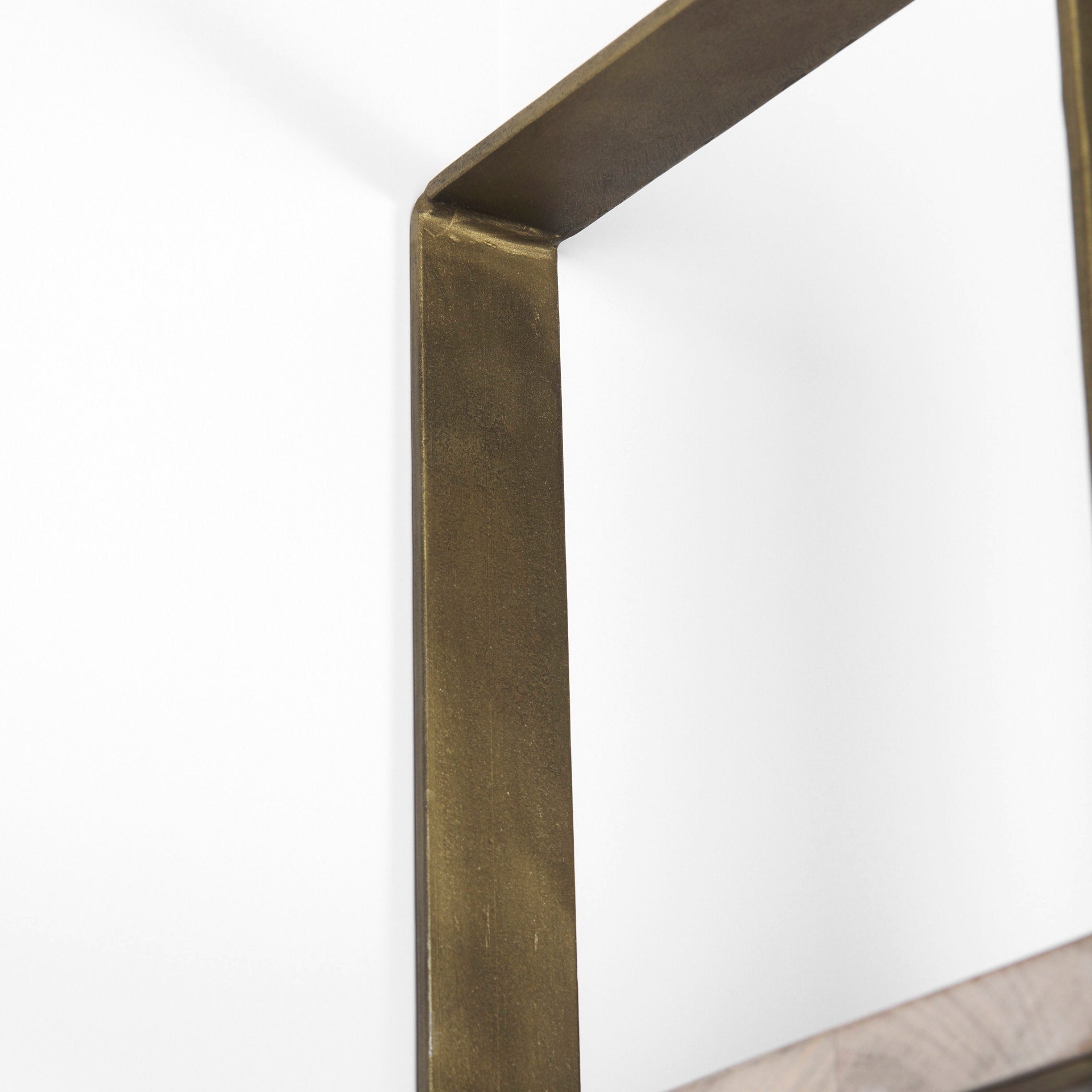 Taunton 80L x 10.5W x 90H Light Brown Wood W/ Gold Metal Frame 6 Tier Shelving Unit