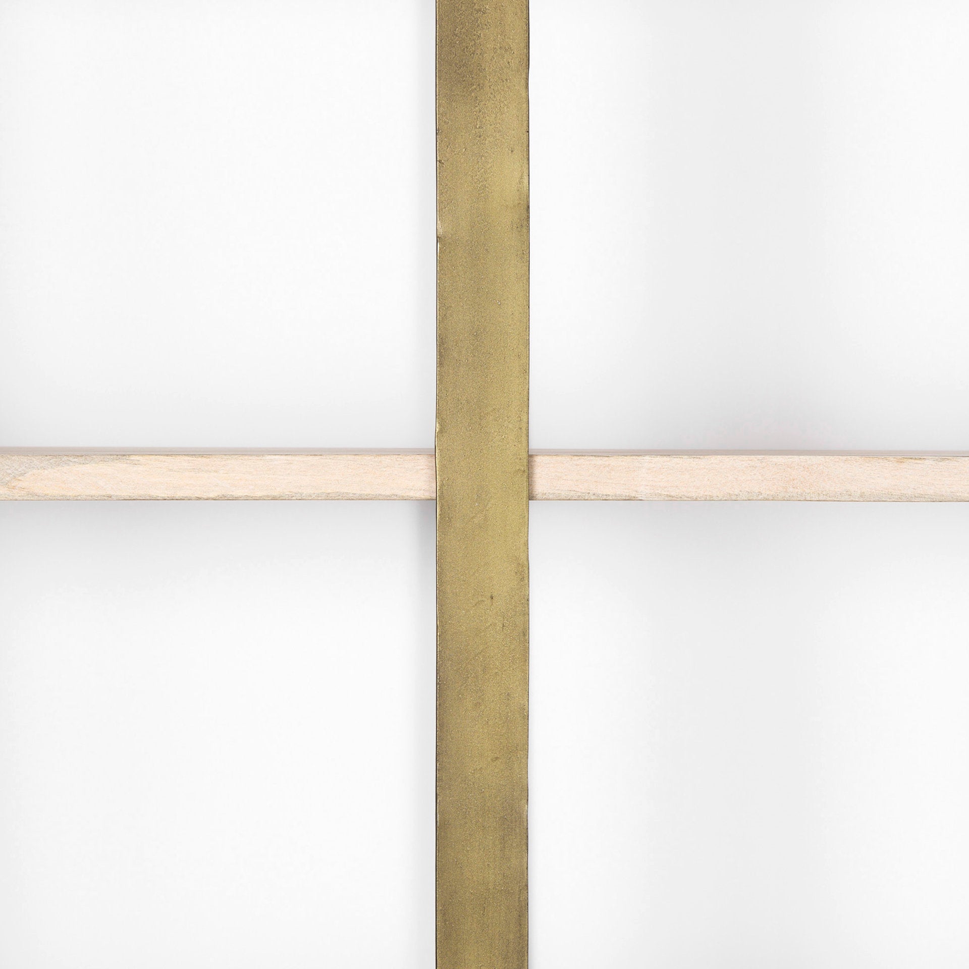 Taunton 80L x 10.5W x 90H Light Brown Wood W/ Gold Metal Frame 6 Tier Shelving Unit