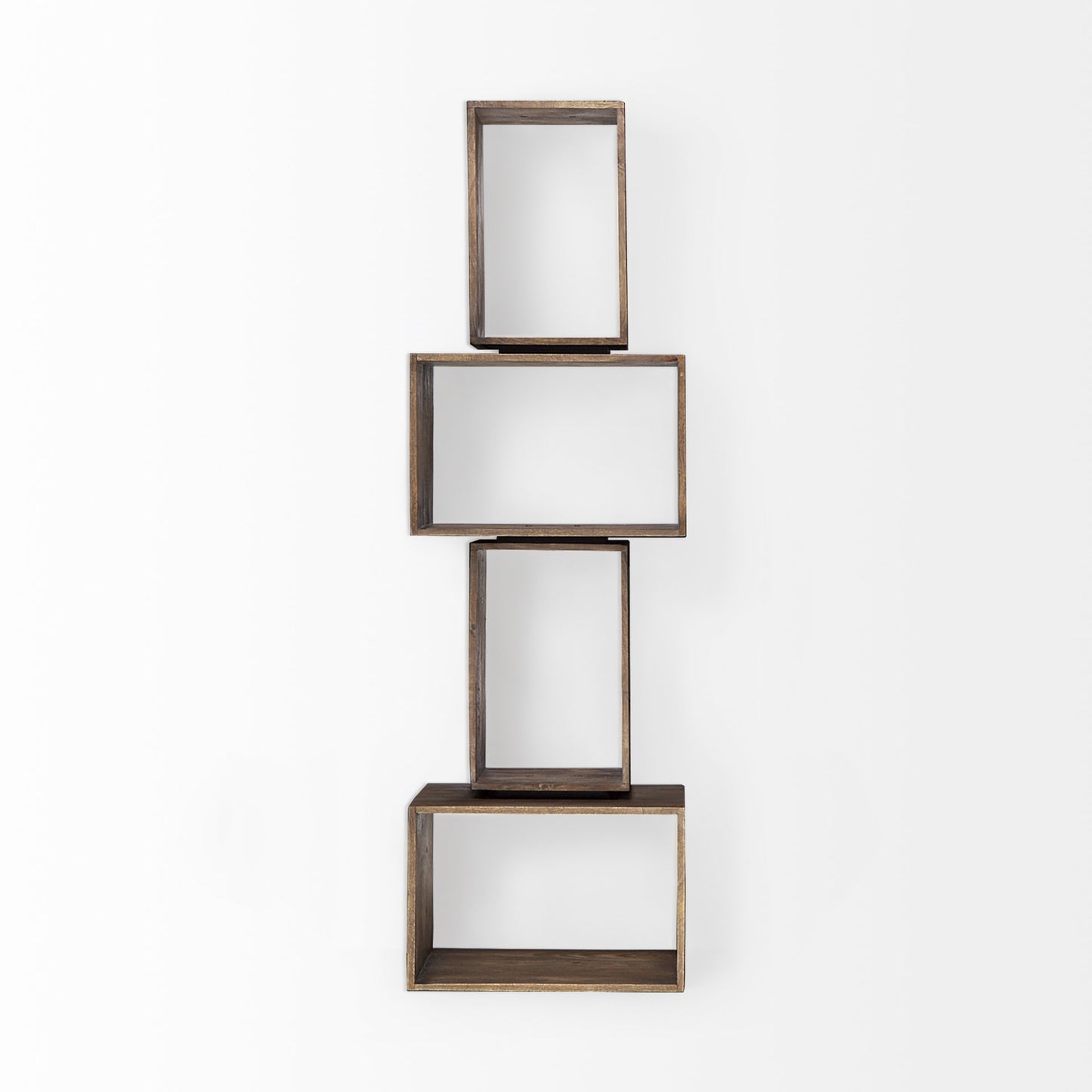 Simul Brown Wood 2 Shelves Modular Shelving Unit