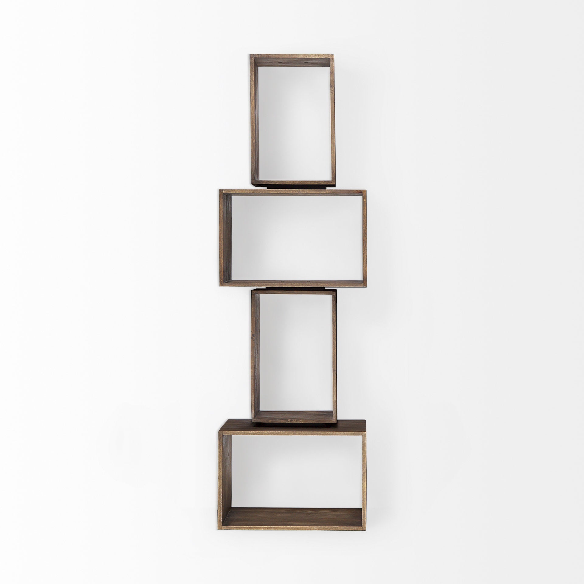 Simul Brown Wood 2 Shelves Modular Shelving Unit