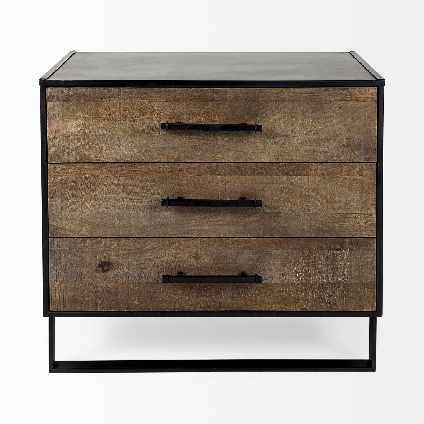 Alvin Accent Cabinet Brown Wood | Black Metal - acc-chest-cabinets