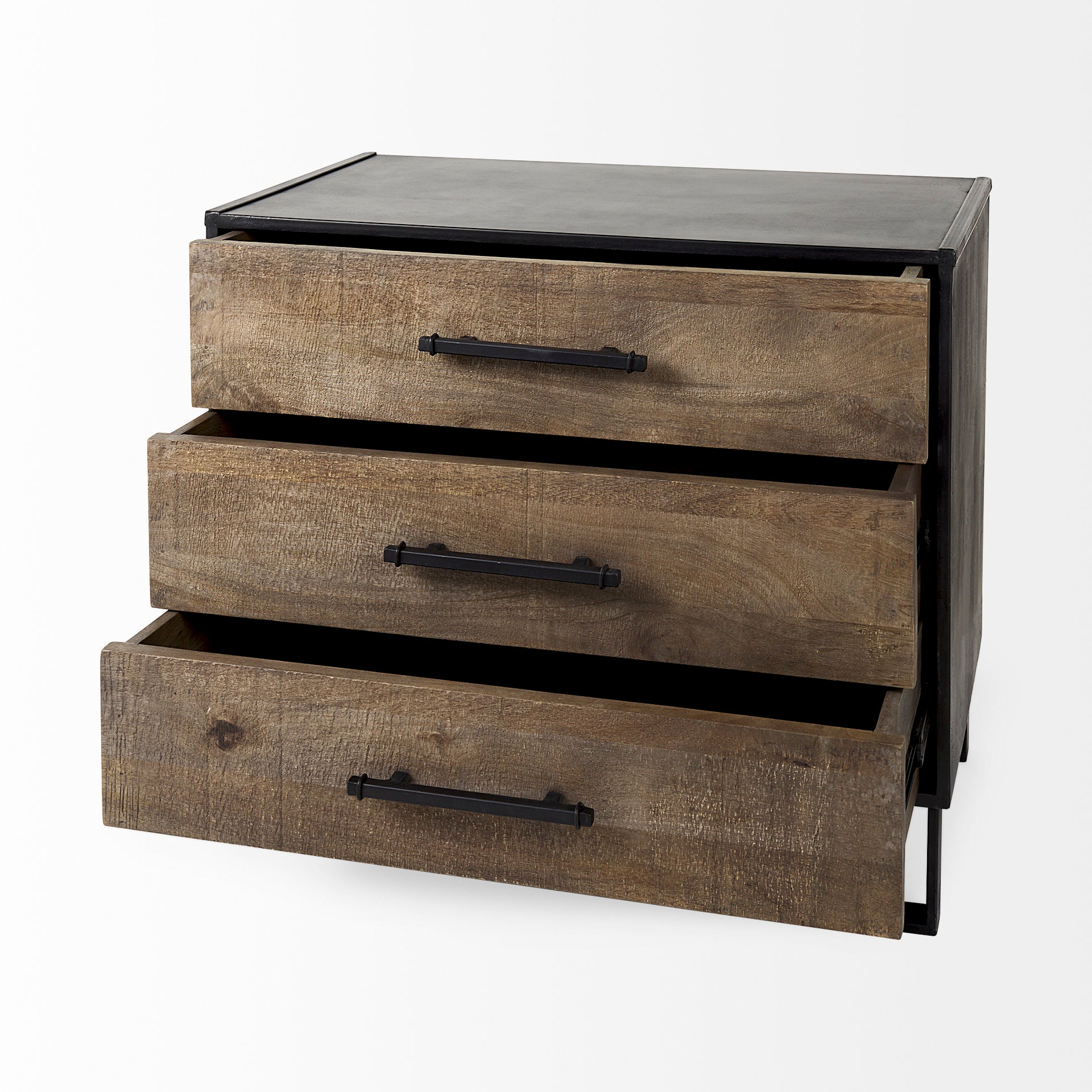 Alvin Accent Cabinet Brown Wood | Black Metal - acc-chest-cabinets