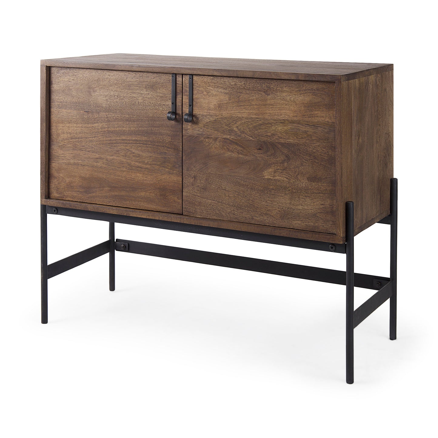 Glenn Accent Cabinet Brown Wood | Black Metal - acc-chest-cabinets