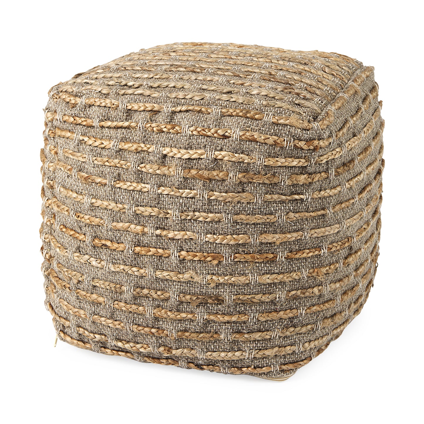 Binita Pouf  Gray/Brown | Hemp/Wool/Cotton