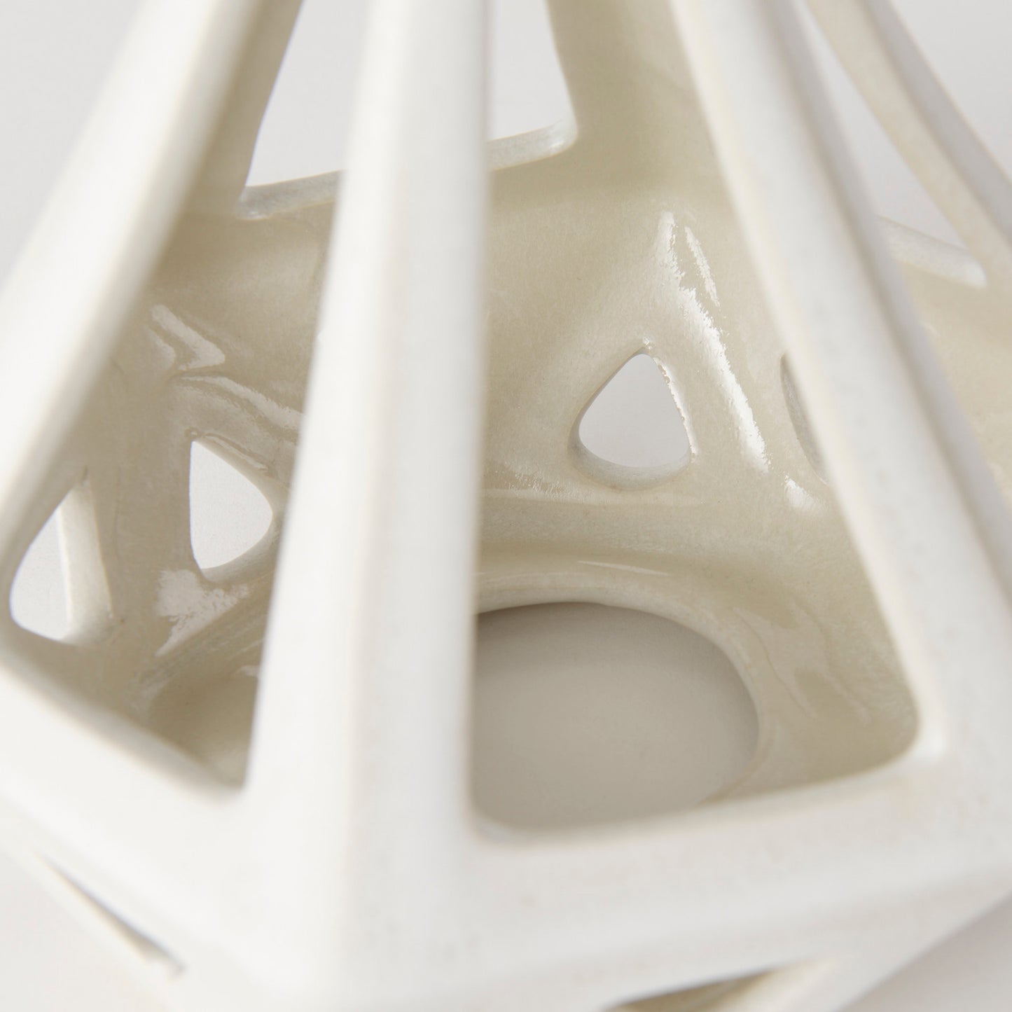 Hood  7.7L x 7.7W x 9.4H White Geometric Ceramic Object