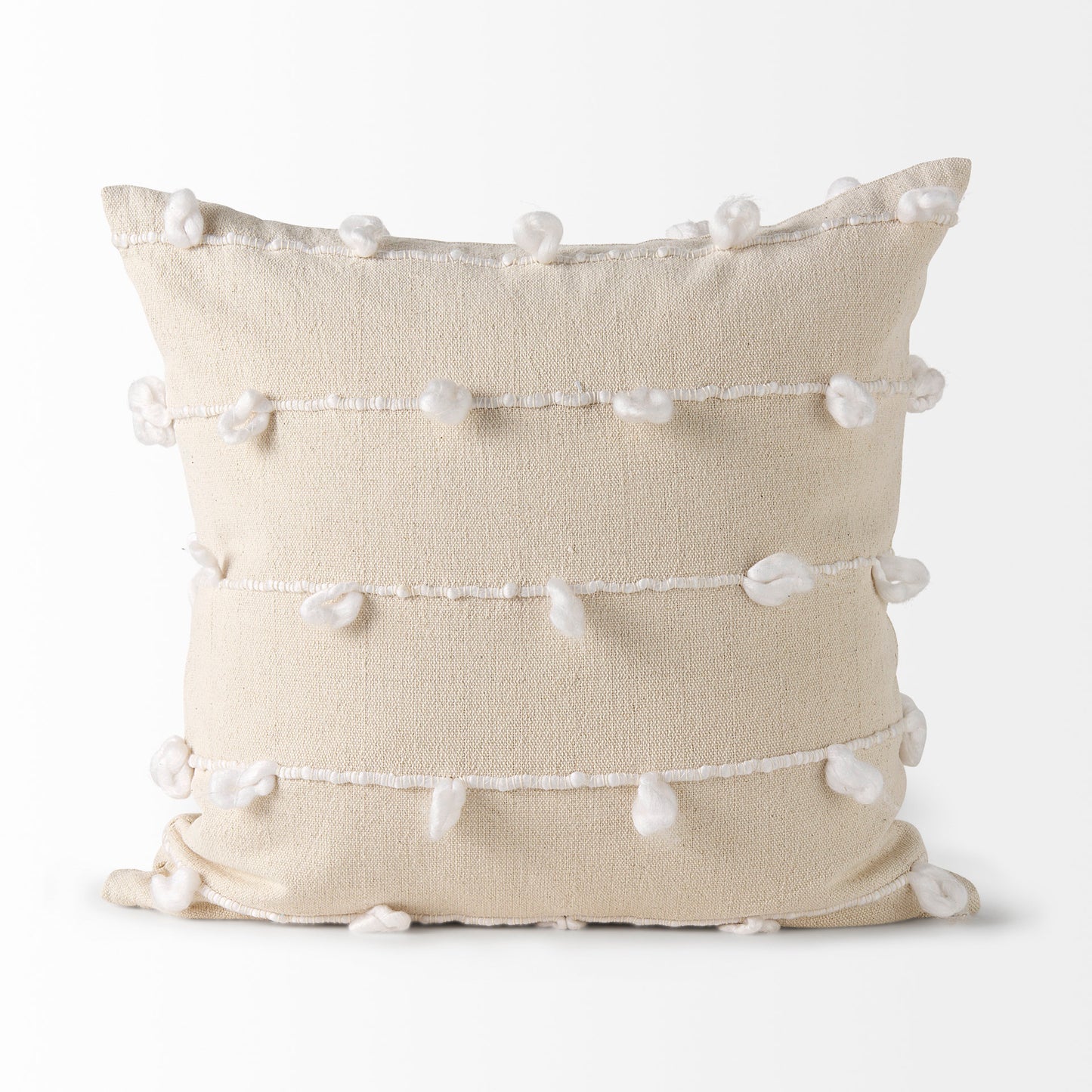 Erica 20x20 Cream With White Detail Pillow Cover