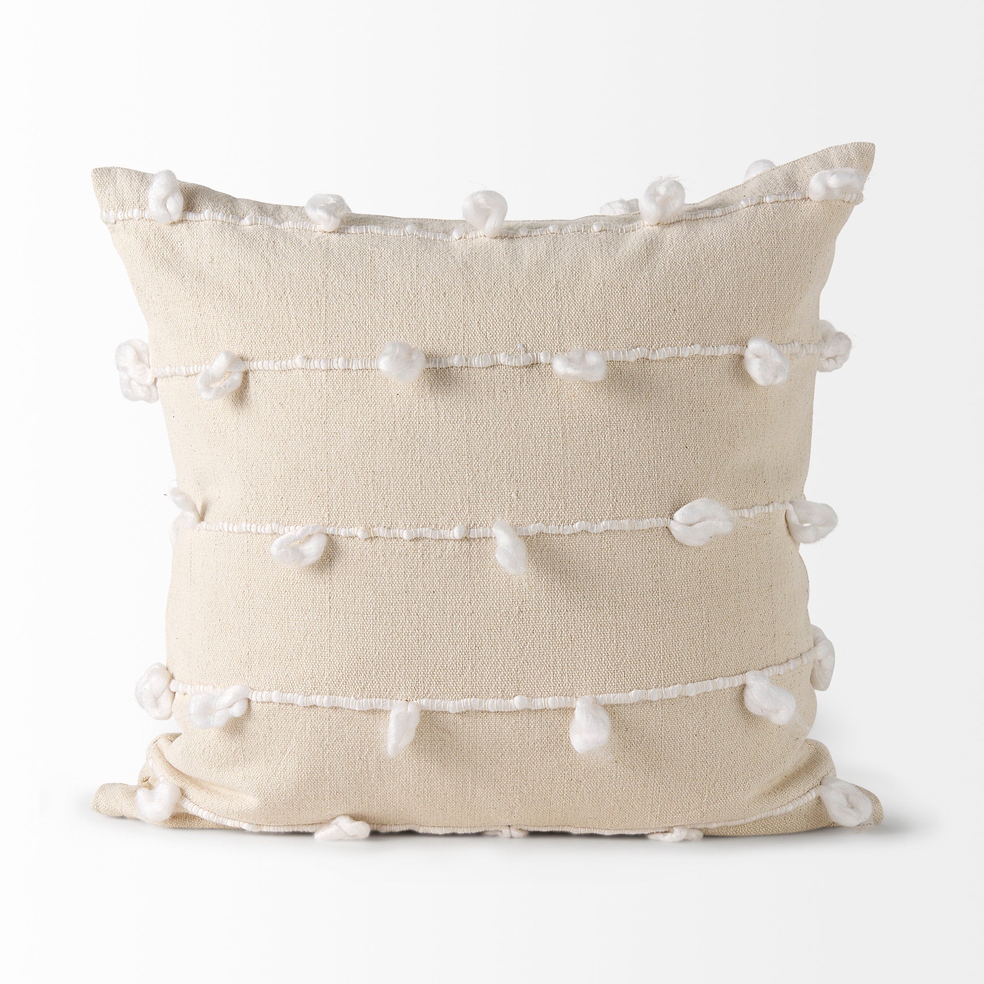 Erica 20x20 Cream With White Detail Pillow Cover