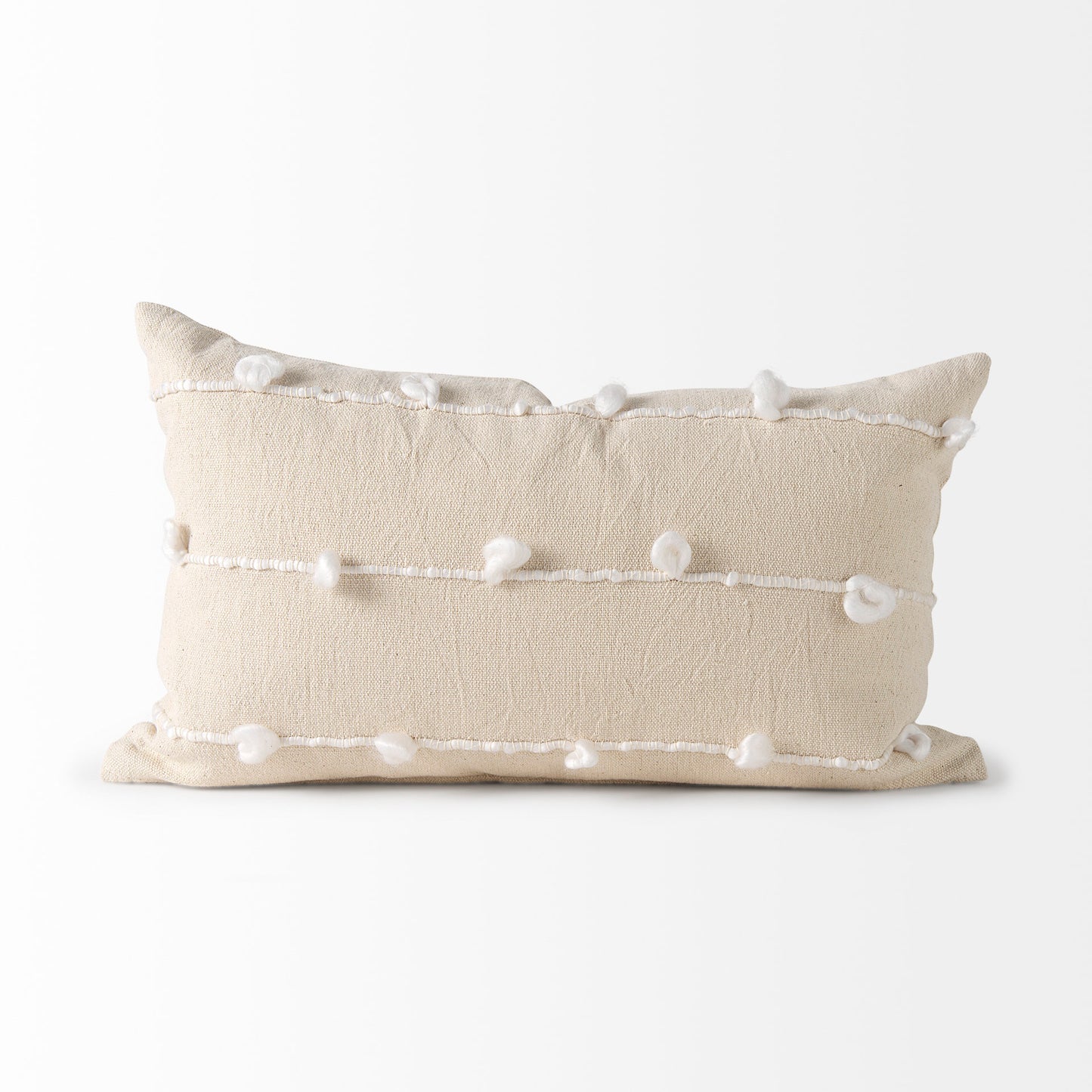 Erica 13x21 Cream With White Detail Pillow Cover