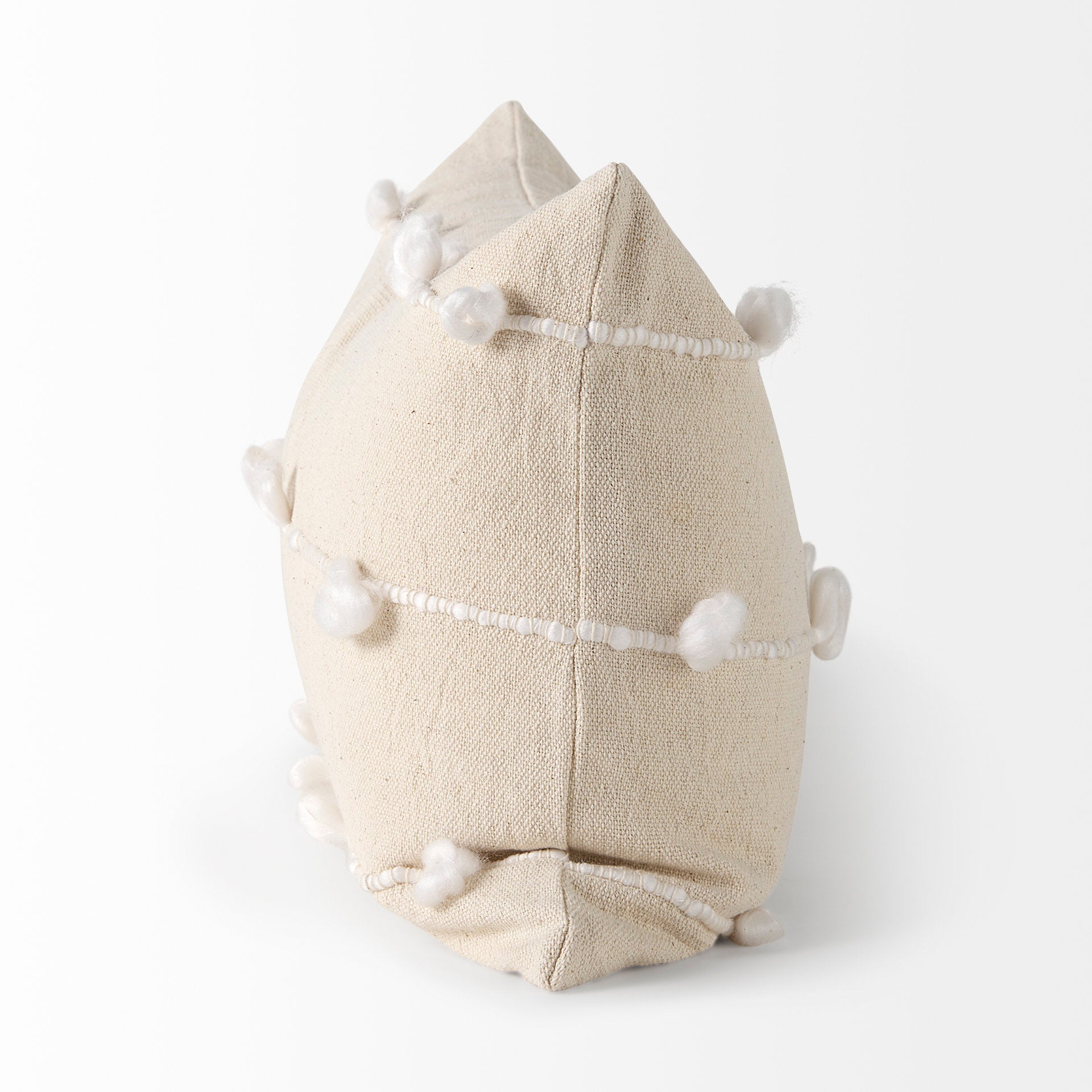 Erica 13x21 Cream With White Detail Pillow Cover