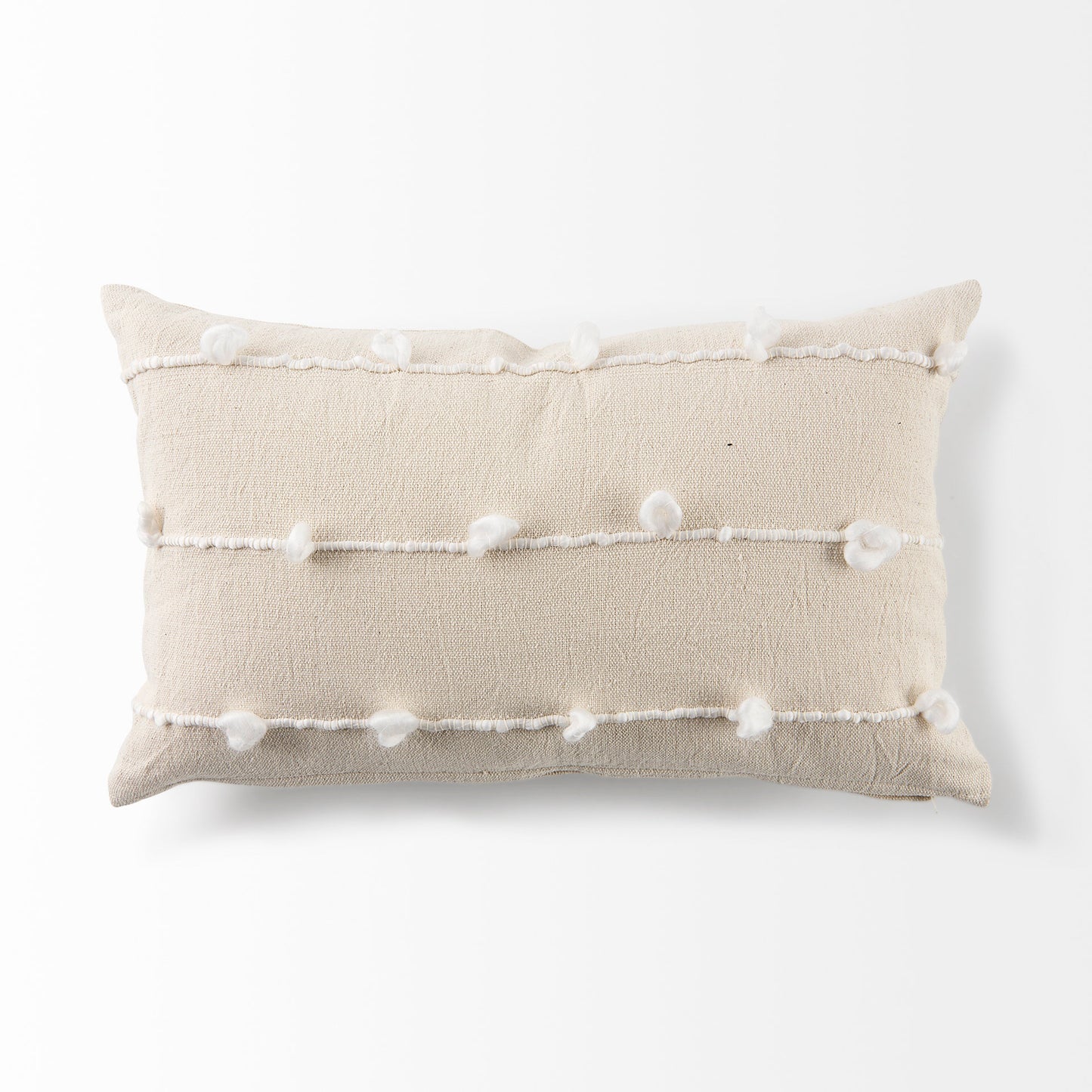 Erica 13x21 Cream With White Detail Pillow Cover