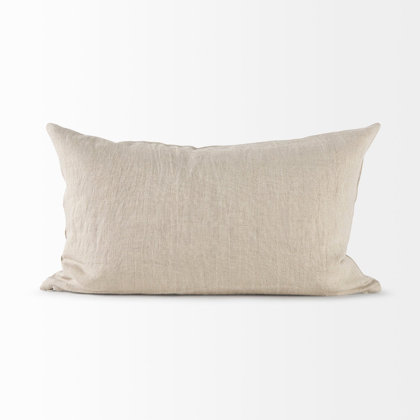 Enya 13L x 21W Beige and Cream Fabric Patterned Decorative Pillow Cover