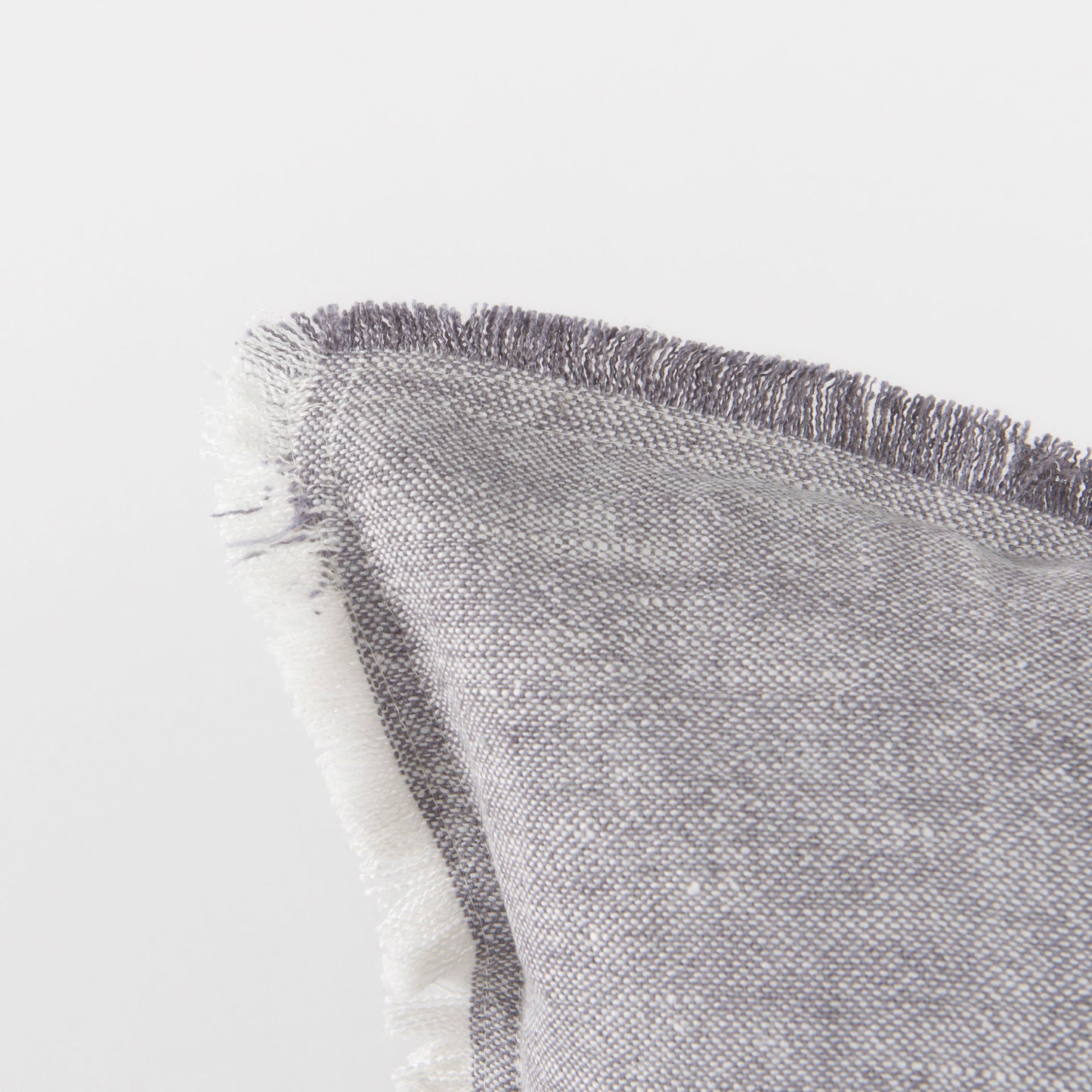 Thais 13x21 Gray Fabric Fringed Decorative Pillow Cover