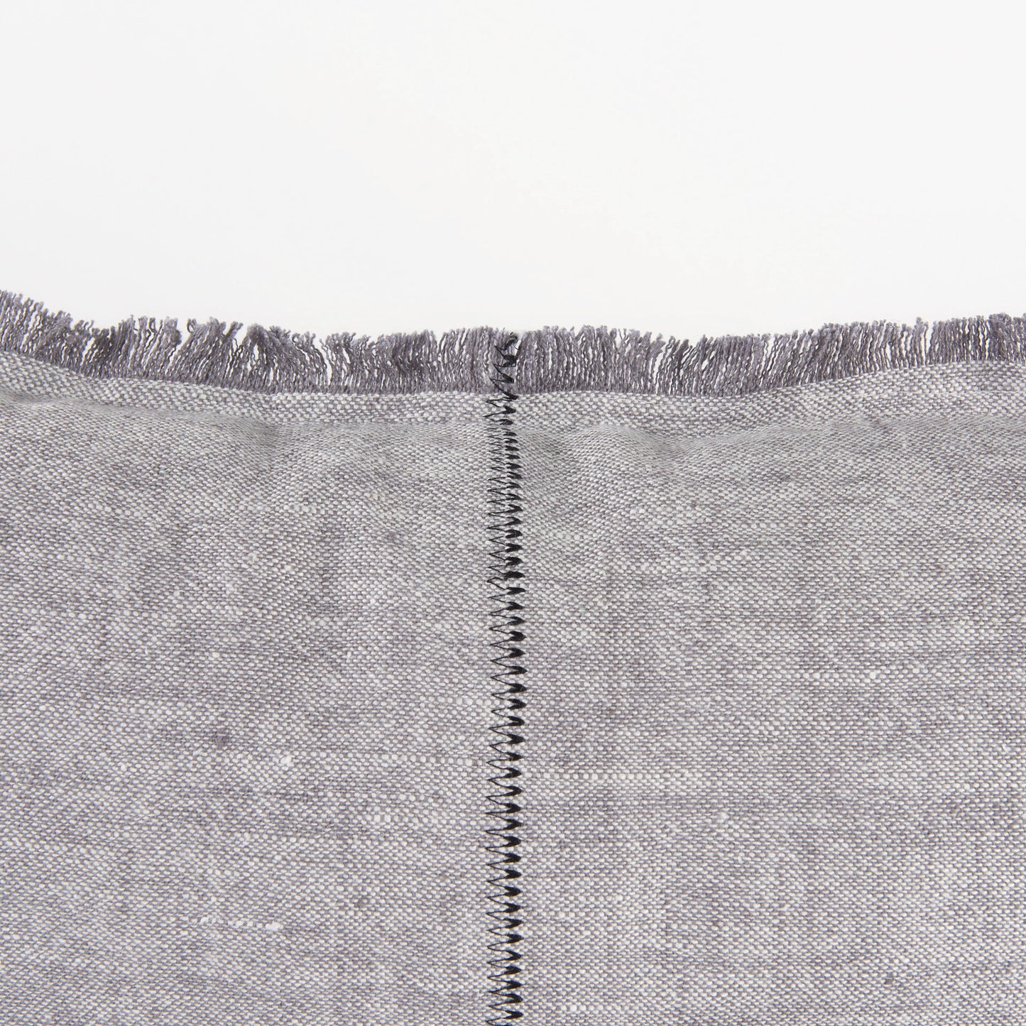 Thais 13x21 Gray Fabric Fringed Decorative Pillow Cover