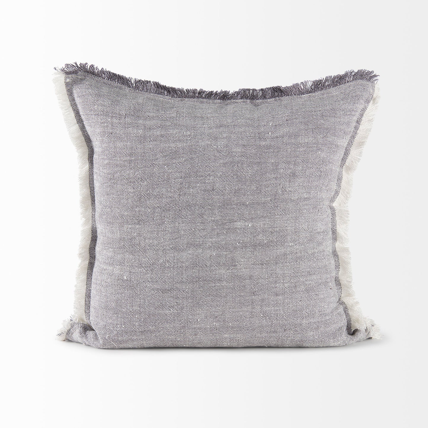 Thais 20x20 Blue and Cream Fringed Pillow Cover
