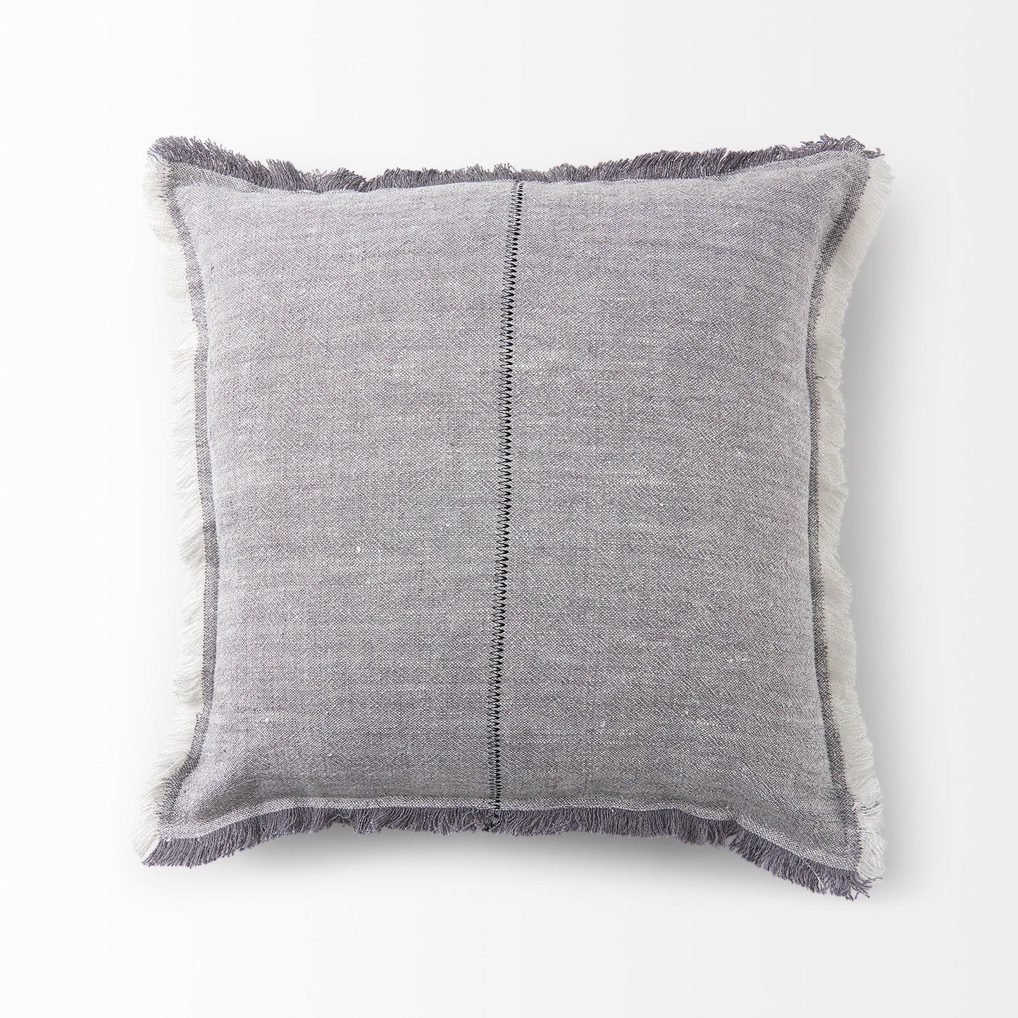 Thais 20x20 Blue and Cream Fringed Pillow Cover