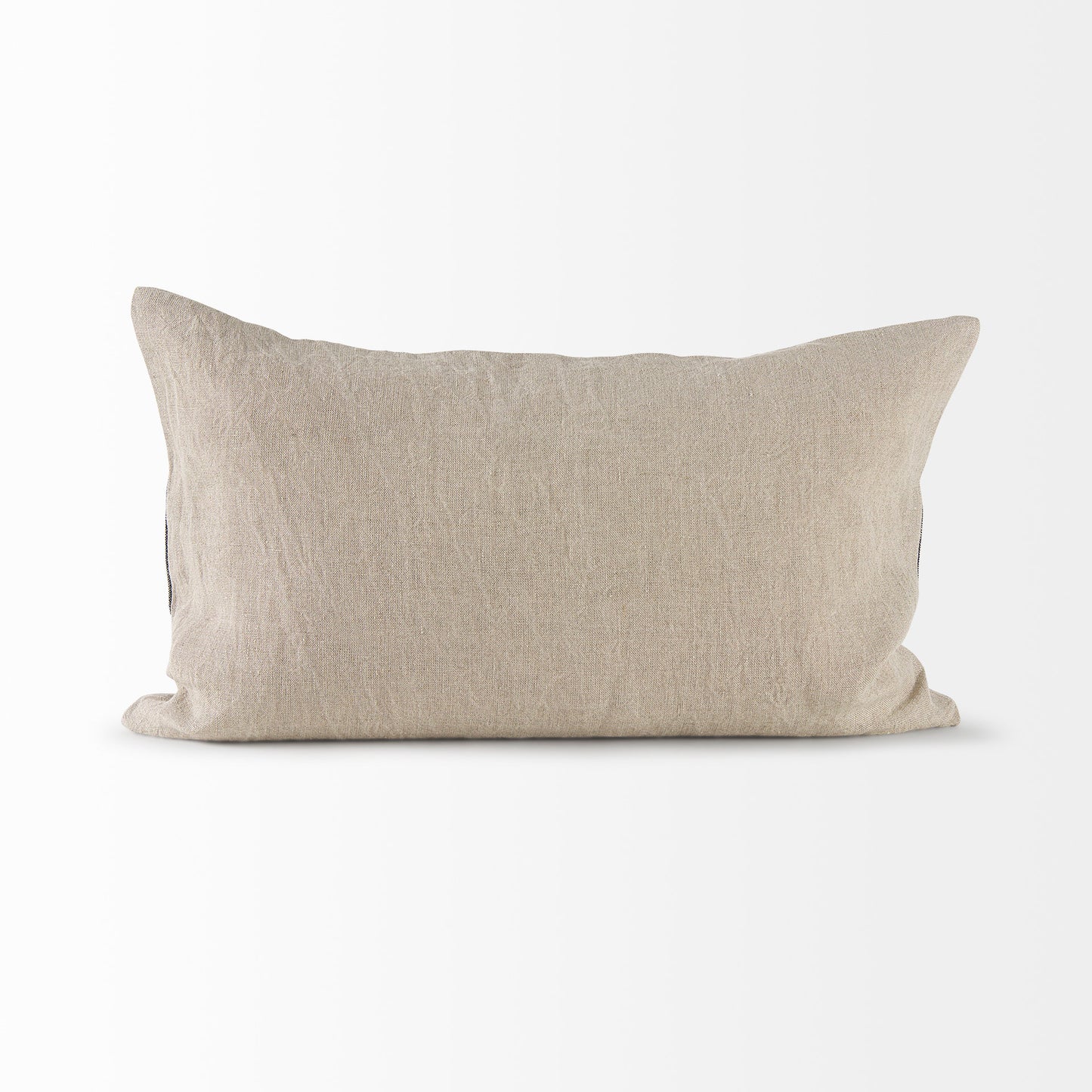 Raquel 13x21 Beige and Black Fabric Plaid Pillow Cover