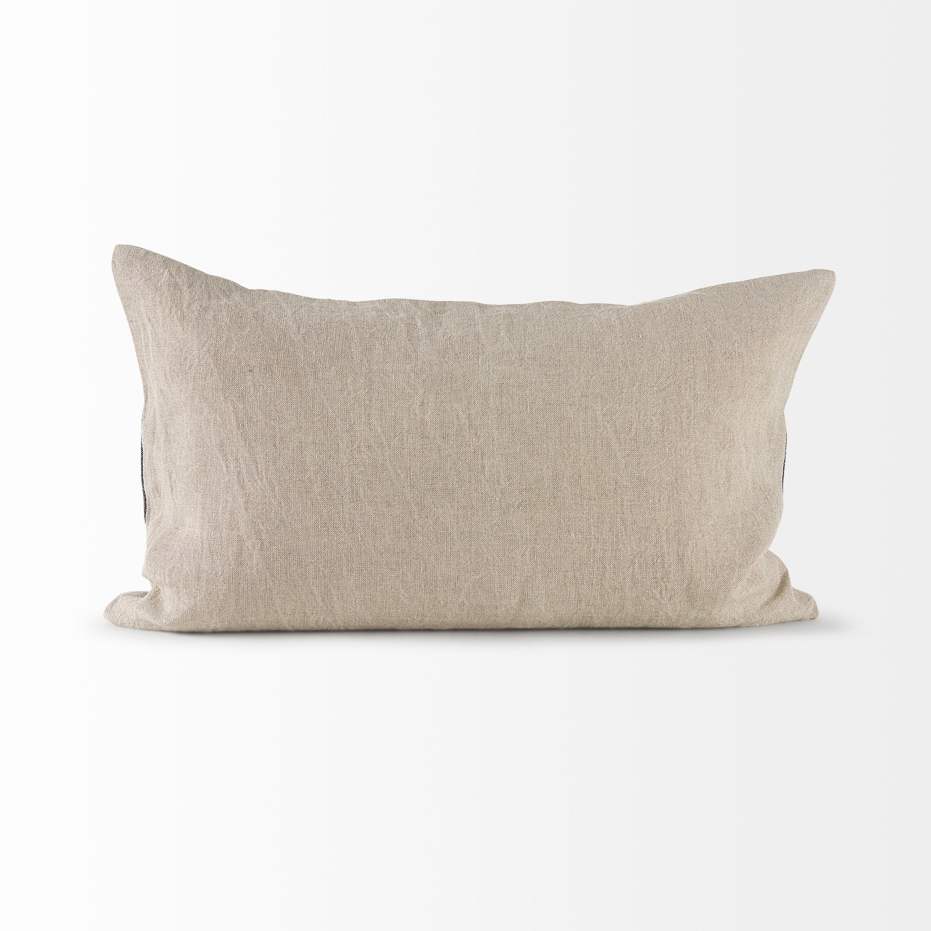 Raquel 13x21 Beige and Black Fabric Plaid Pillow Cover