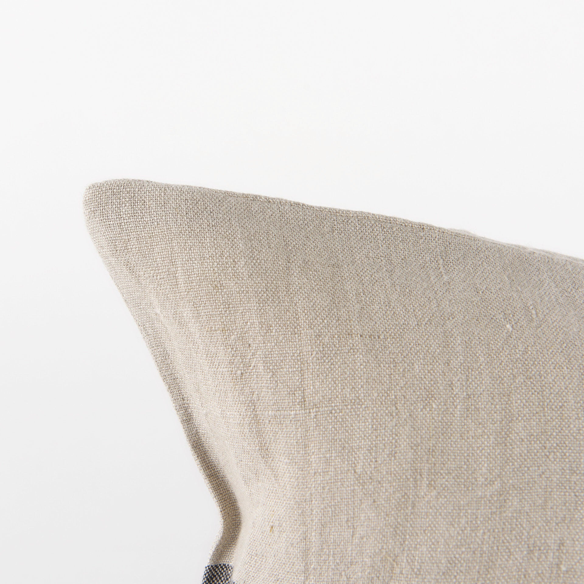 Raquel 13x21 Beige and Black Fabric Plaid Pillow Cover