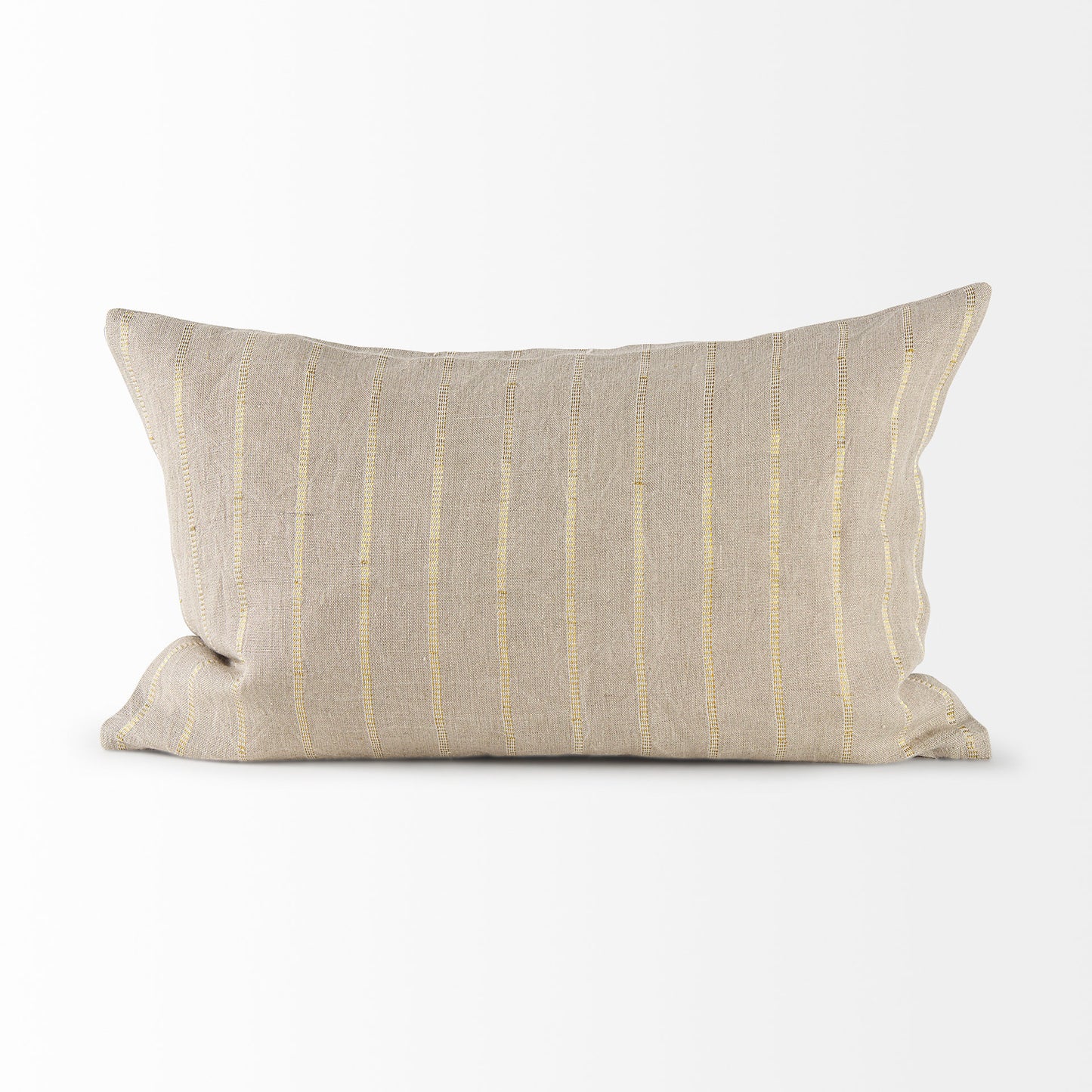 Danika 13.0L x 21.0W x 0.2H Beige and Gold Fabric Decorative Pillow Cover