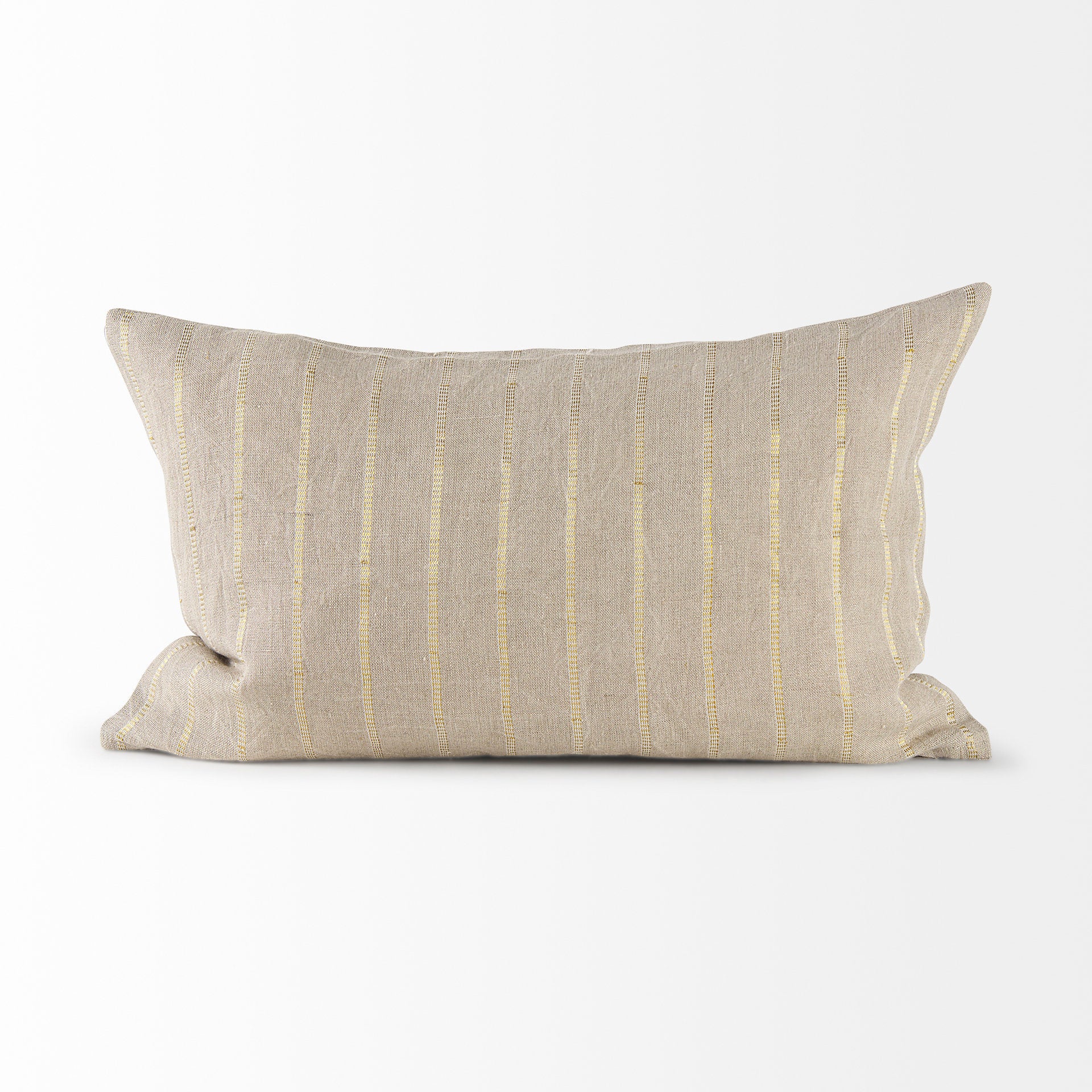 Danika 13.0L x 21.0W x 0.2H Beige and Gold Fabric Decorative Pillow Cover