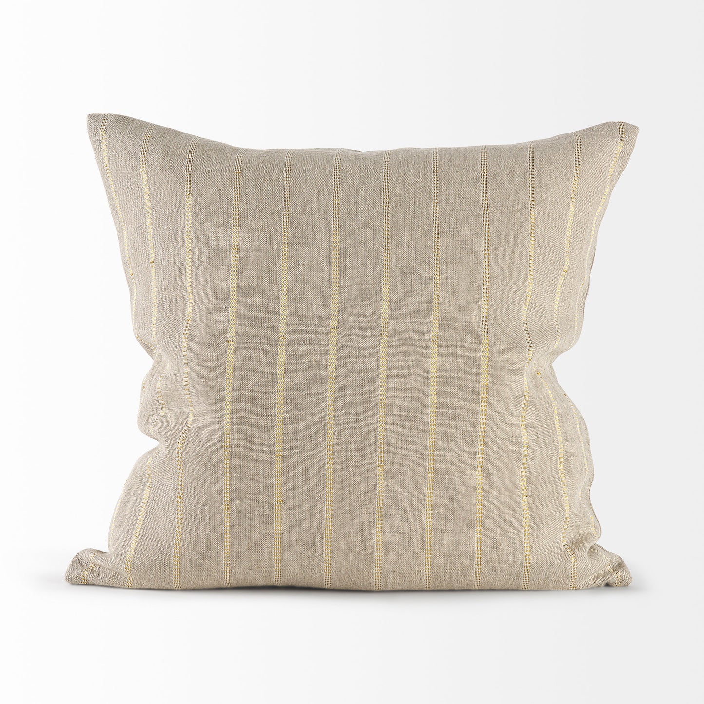 Danika 18 x 18 Beige and Gold Fabric Decorative Pillow Cover