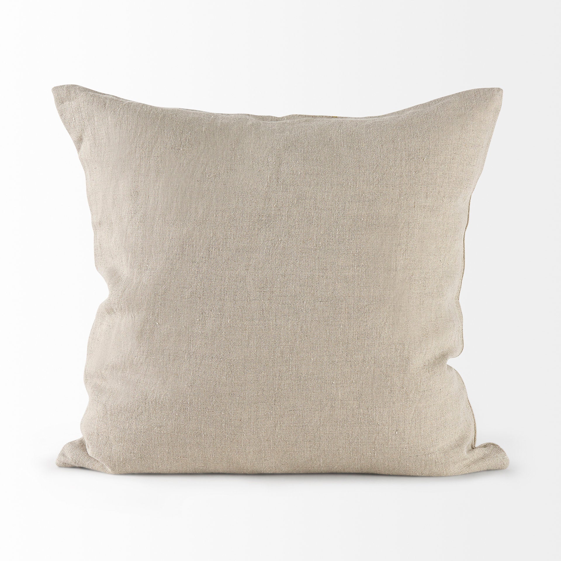 Danika 18 x 18 Beige and Gold Fabric Decorative Pillow Cover