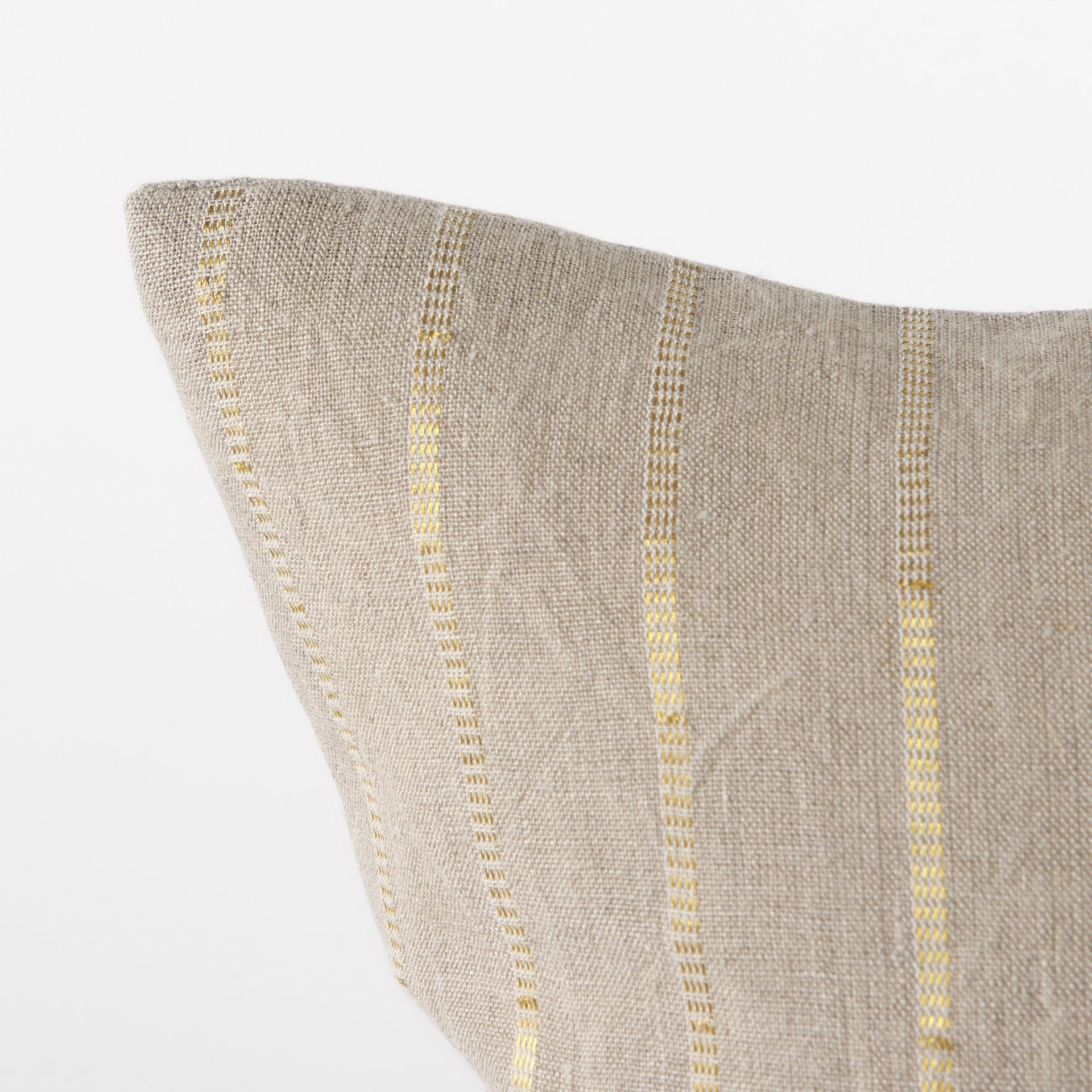 Danika 18 x 18 Beige and Gold Fabric Decorative Pillow Cover