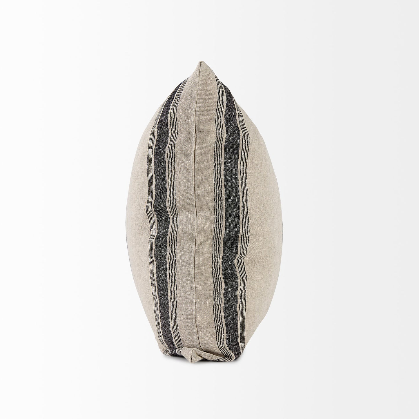 Hattie 20x20 Beige and Black Fabric Striped Pillow Cover
