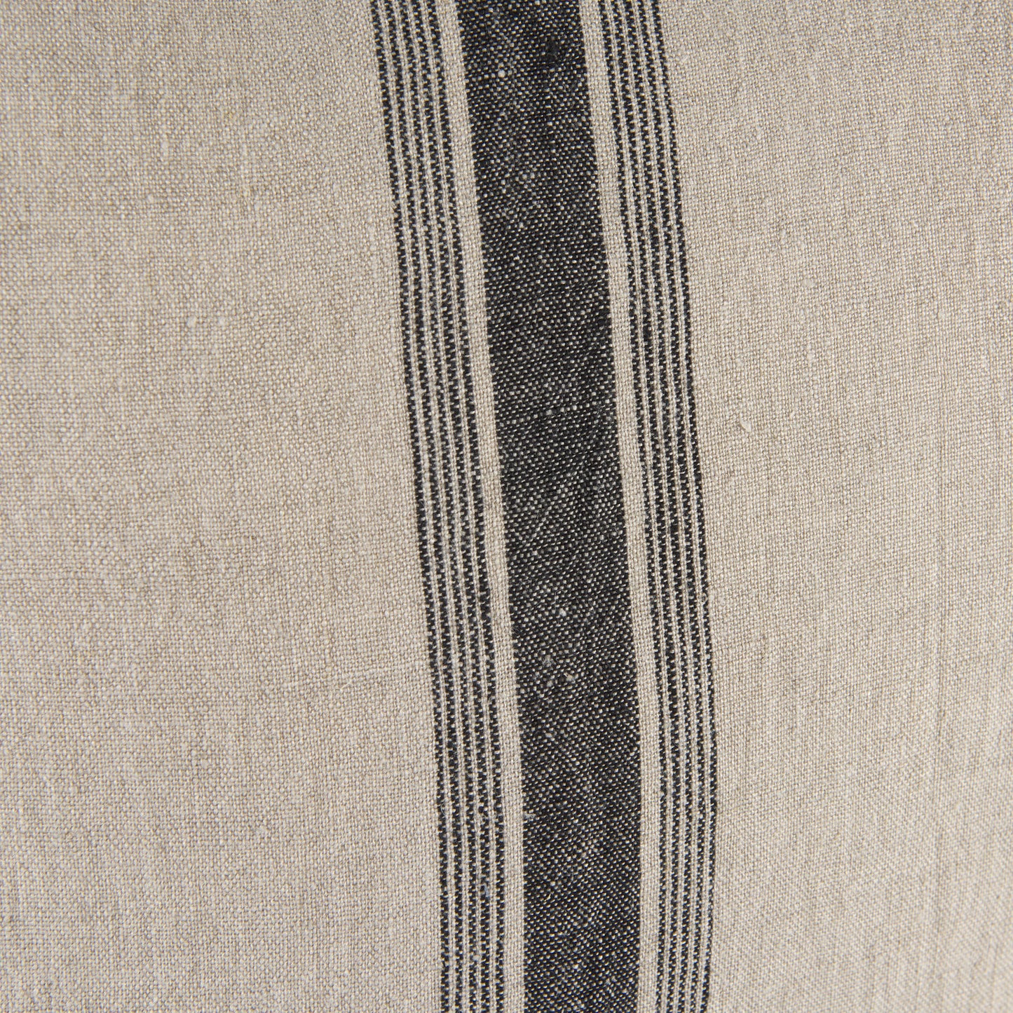 Hattie 20x20 Beige and Black Fabric Striped Pillow Cover