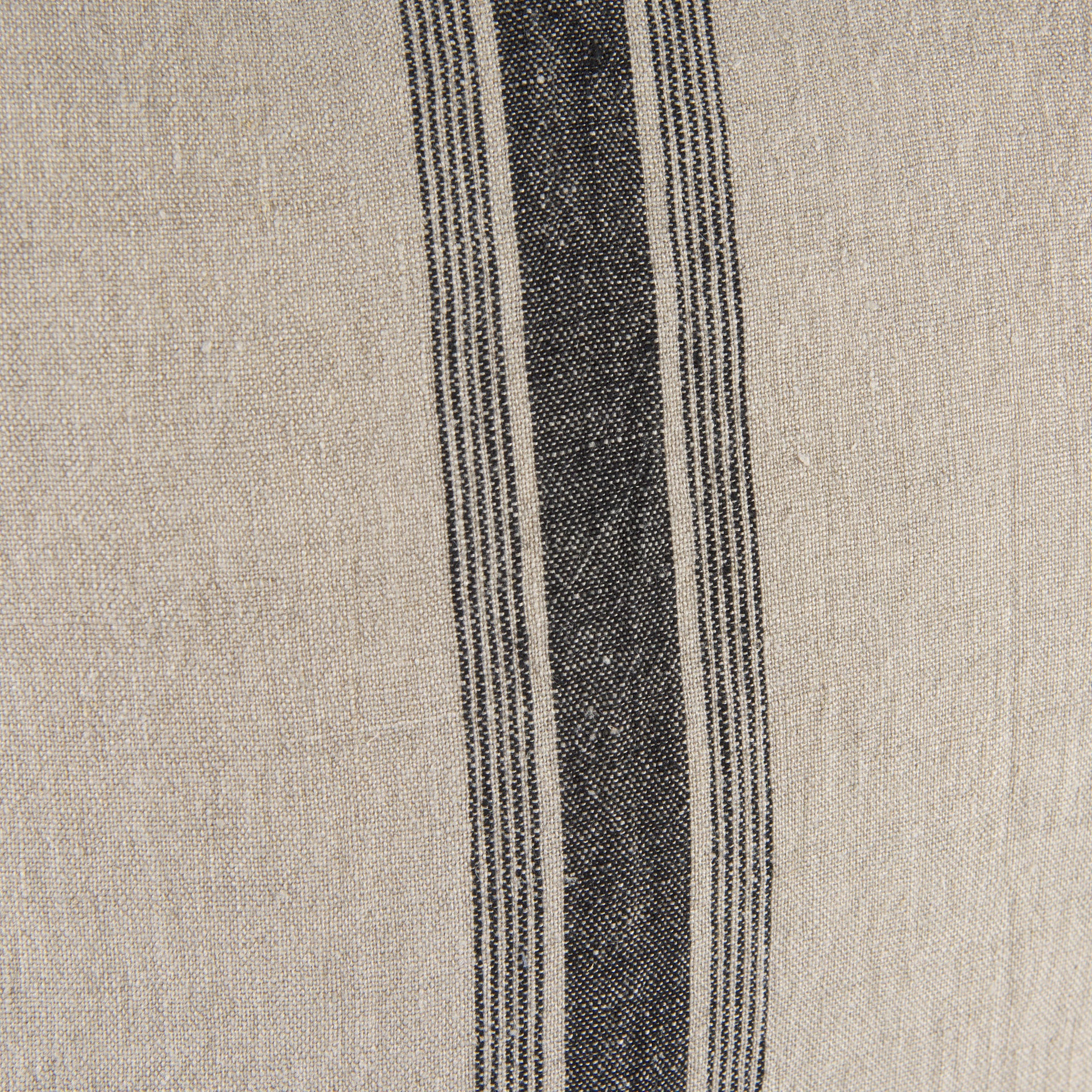 Hattie 20x20 Beige and Black Fabric Striped Pillow Cover