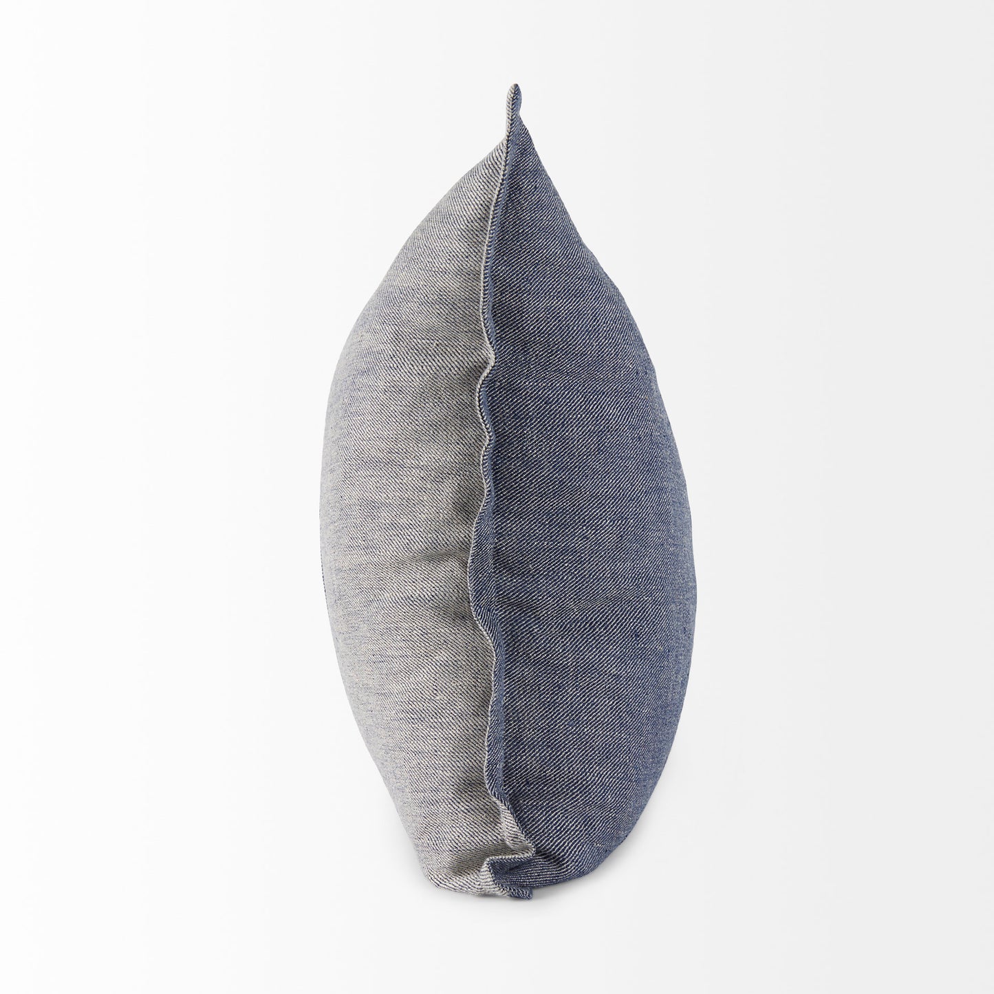 Aubrielle 20L x 20W Gray and Blue Fabric Color Blocked Pillow Cover