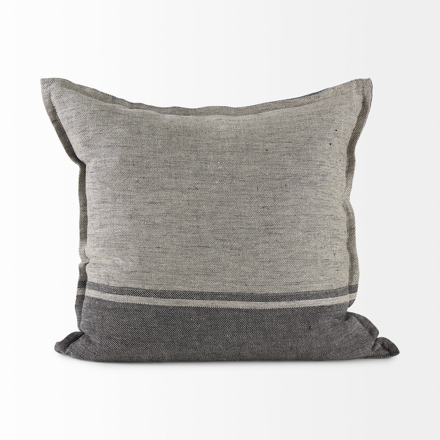 Zadie 20x20 Light Gray and Dark Gray Fabric Color Blocked Pillow Cover