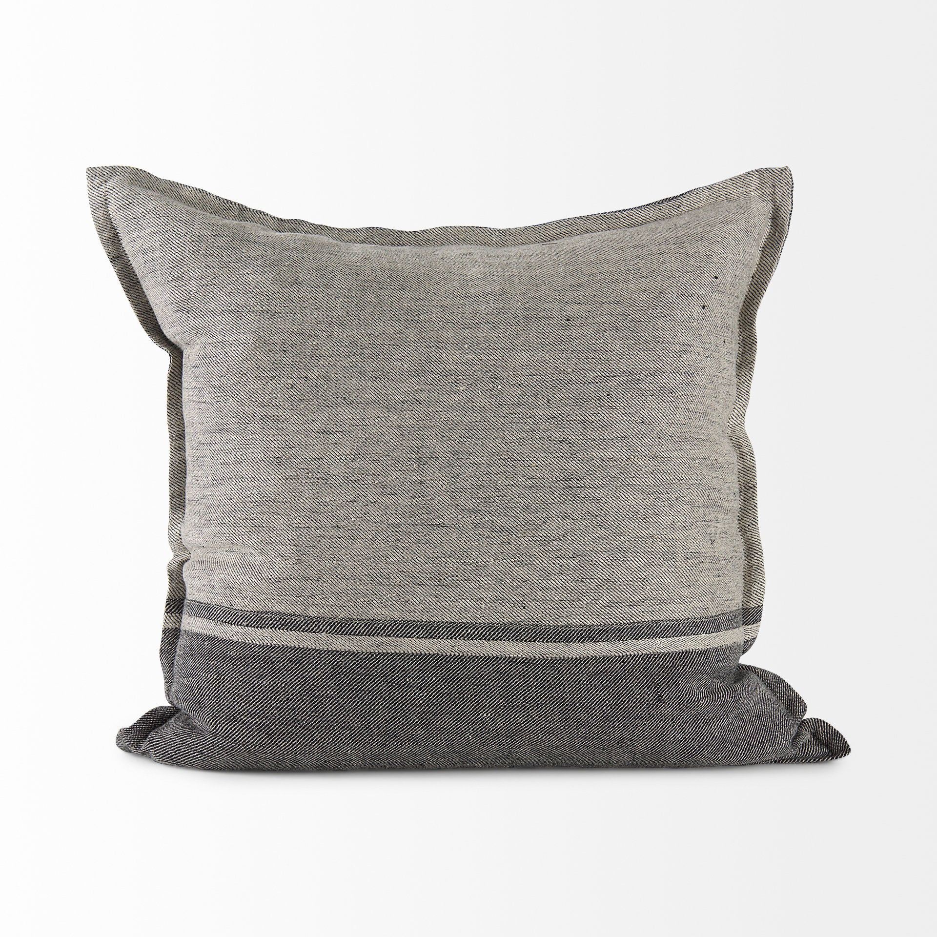 Zadie 20x20 Light Gray and Dark Gray Fabric Color Blocked Pillow Cover
