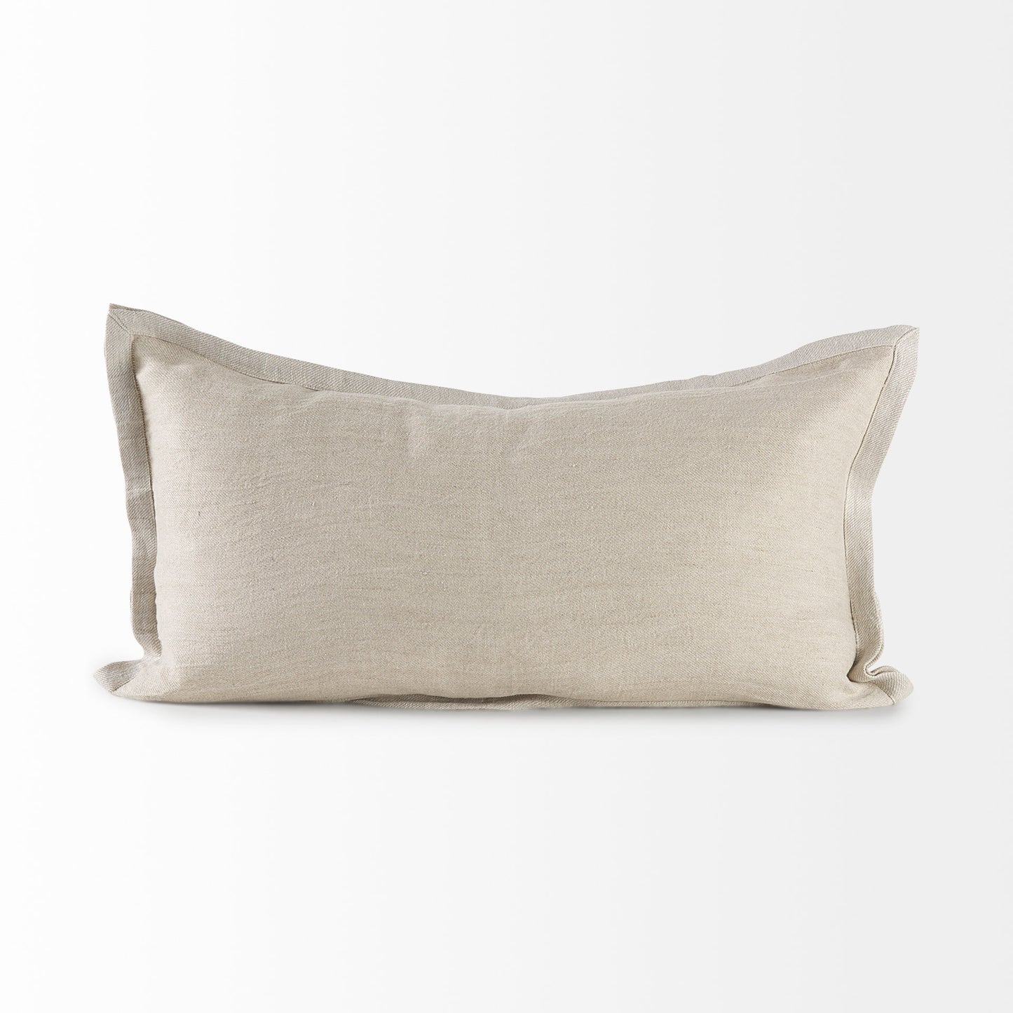 Mae 14x26 Beige Fabric Decorative Pillow Cover