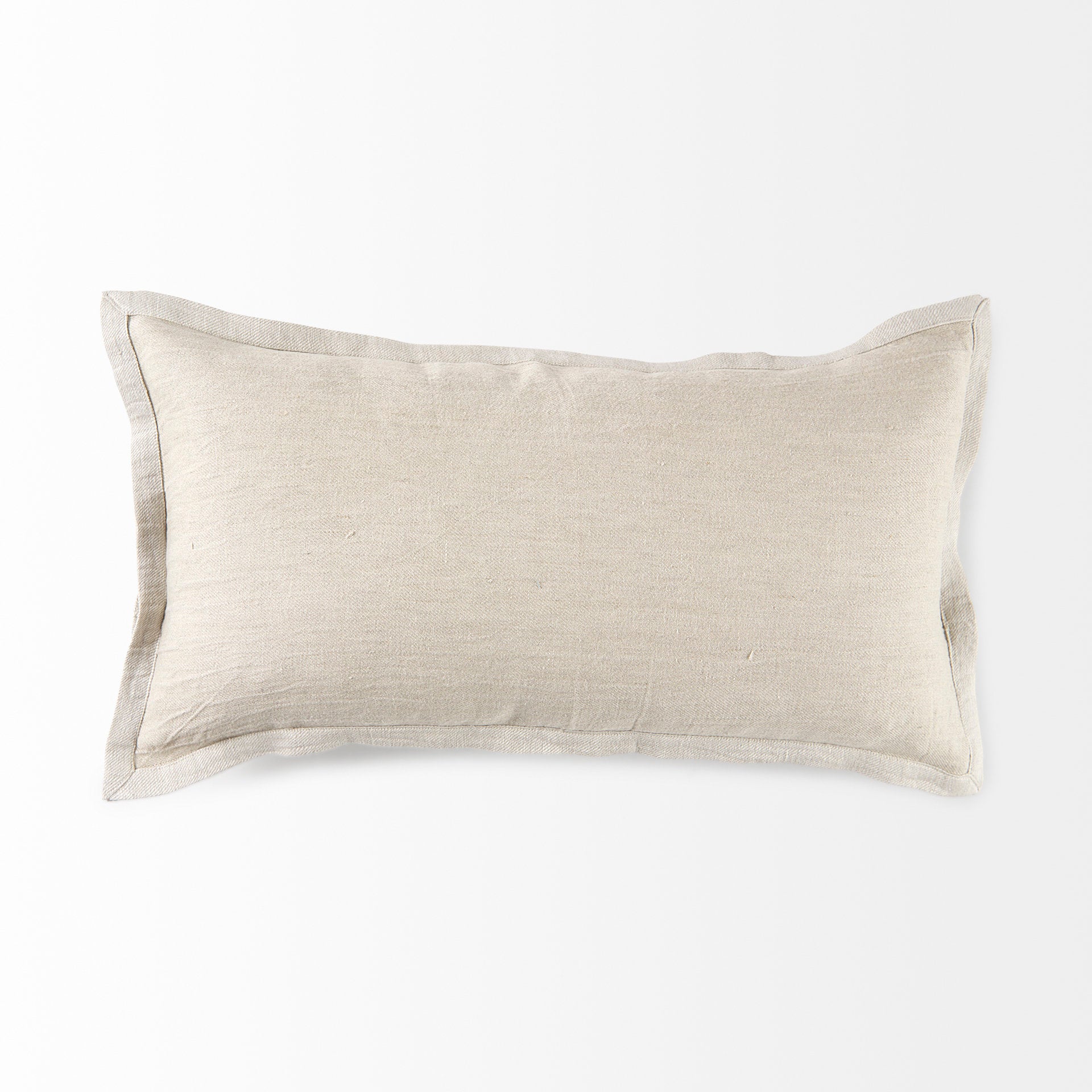Mae 14x26 Beige Fabric Decorative Pillow Cover