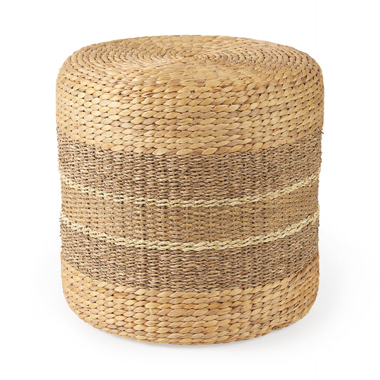 Maya Pouf Brown Seagrass | Round | 18W - poufs