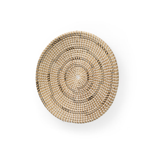 Avel  18.0L x 18.0W x 3.0H  Light Brown Seagrass W/Dark Brown String Round Wall Hanging Plate