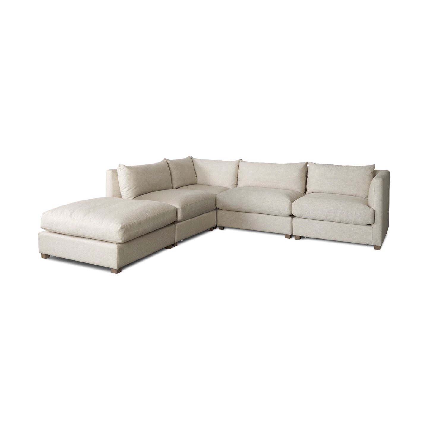 Valence Beige Arm Pillow Sectional Piece
