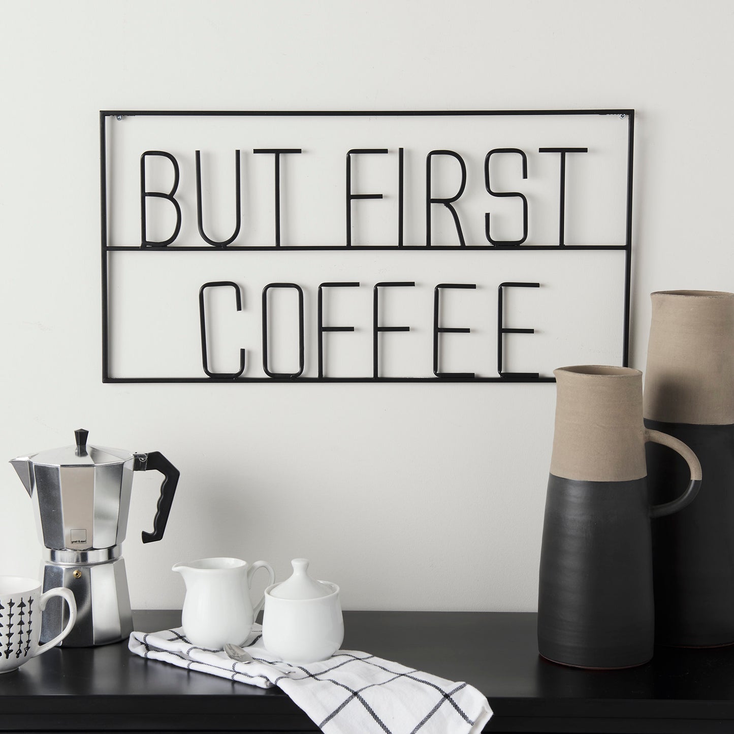 Playful Sign Wall Decor Black Metal | Coffee - alternative-wall-decor