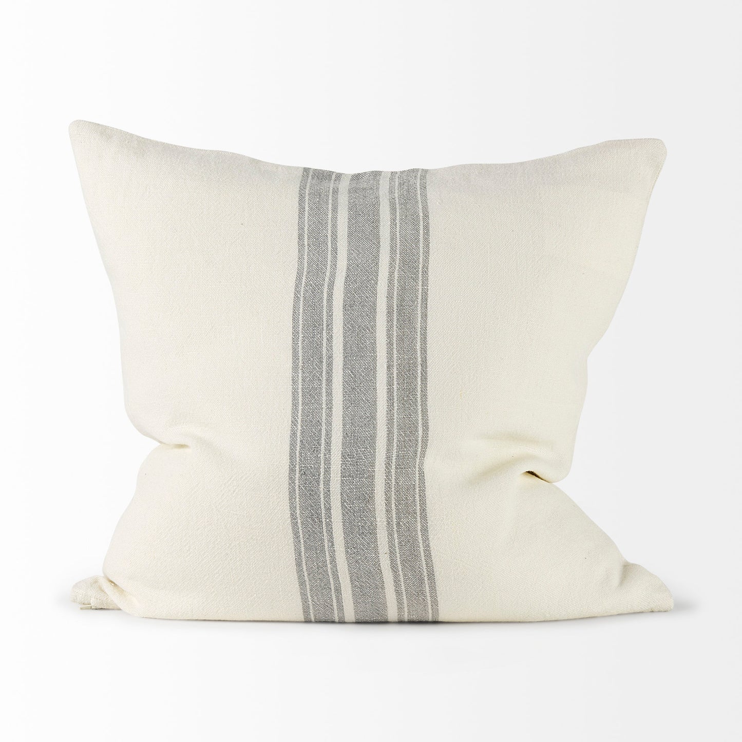 Patrice 22x22 Cream With Gray Stripes Pillow Cover