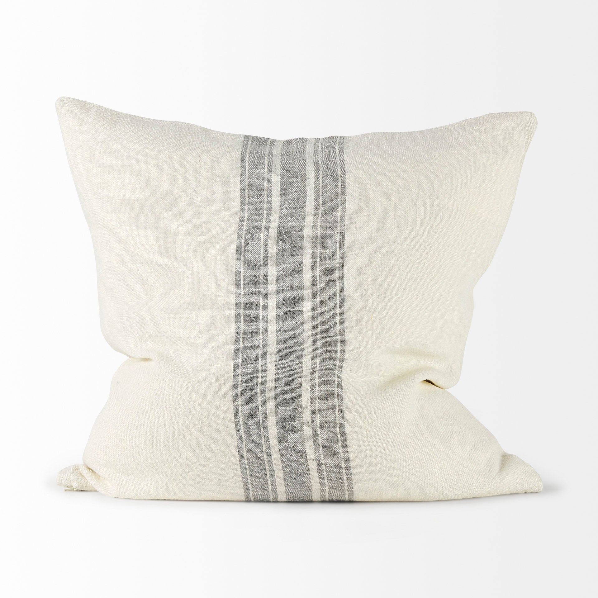 Patrice 22x22 Cream With Gray Stripes Pillow Cover