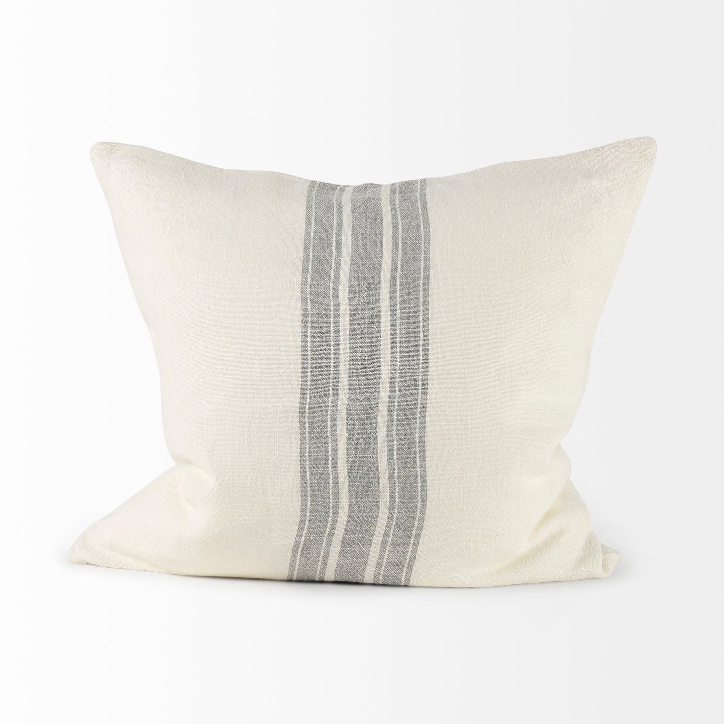 Patrice 22x22 Cream With Gray Stripes Pillow Cover