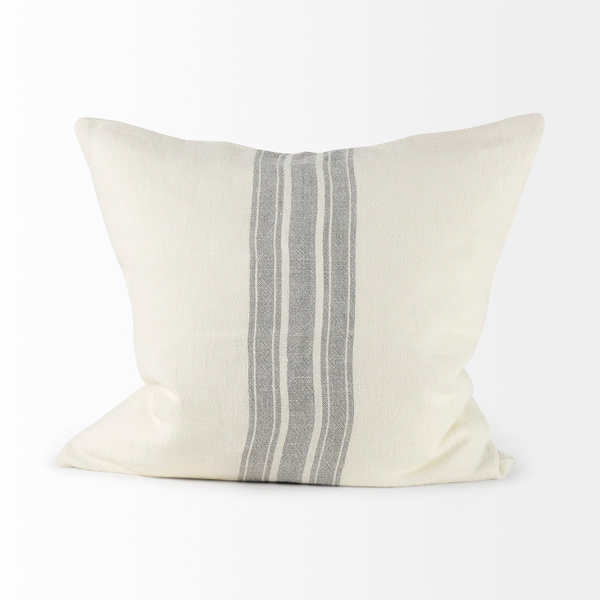 Patrice 22x22 Cream With Gray Stripes Pillow Cover