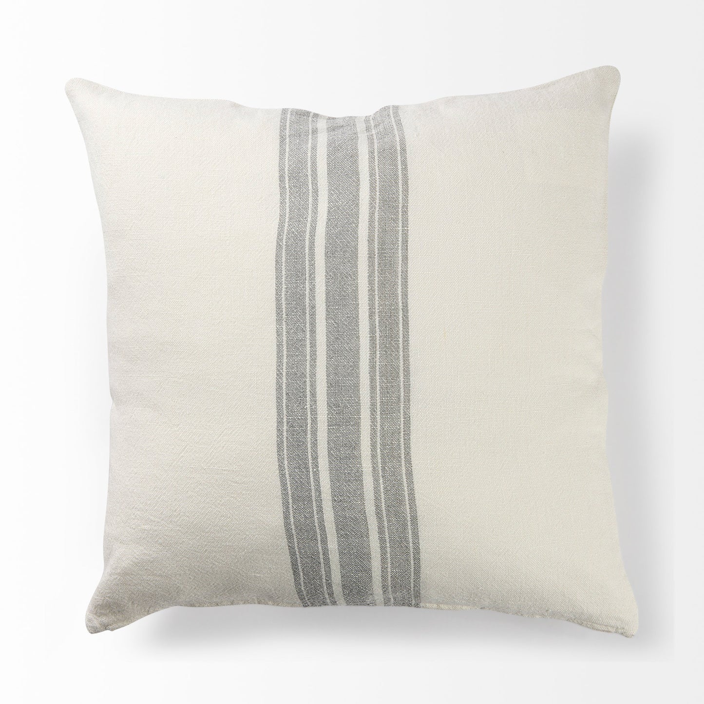Patrice 22x22 Cream With Gray Stripes Pillow Cover