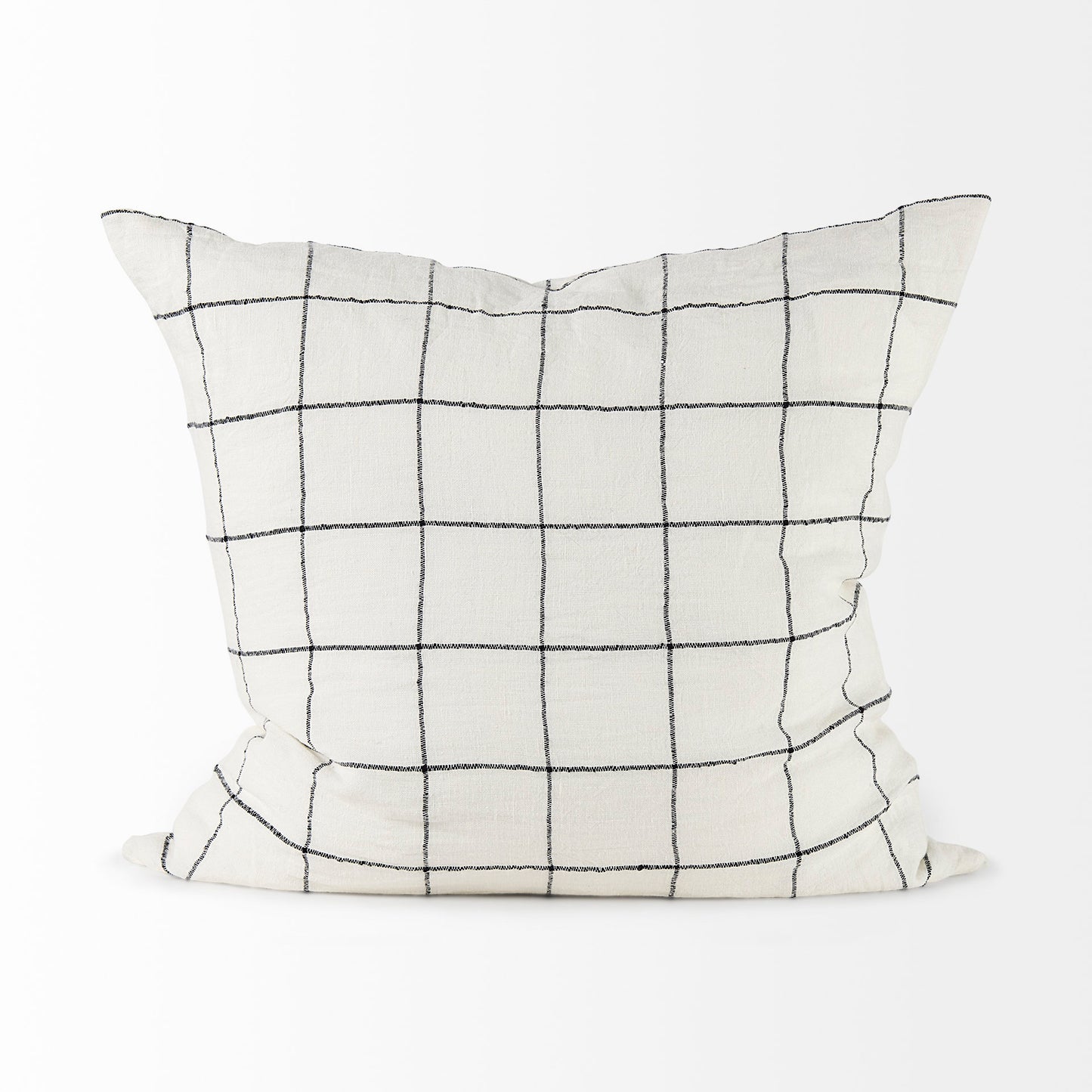 Suzanne 22 x 22 White/Black Square Pattern Pillow Cover