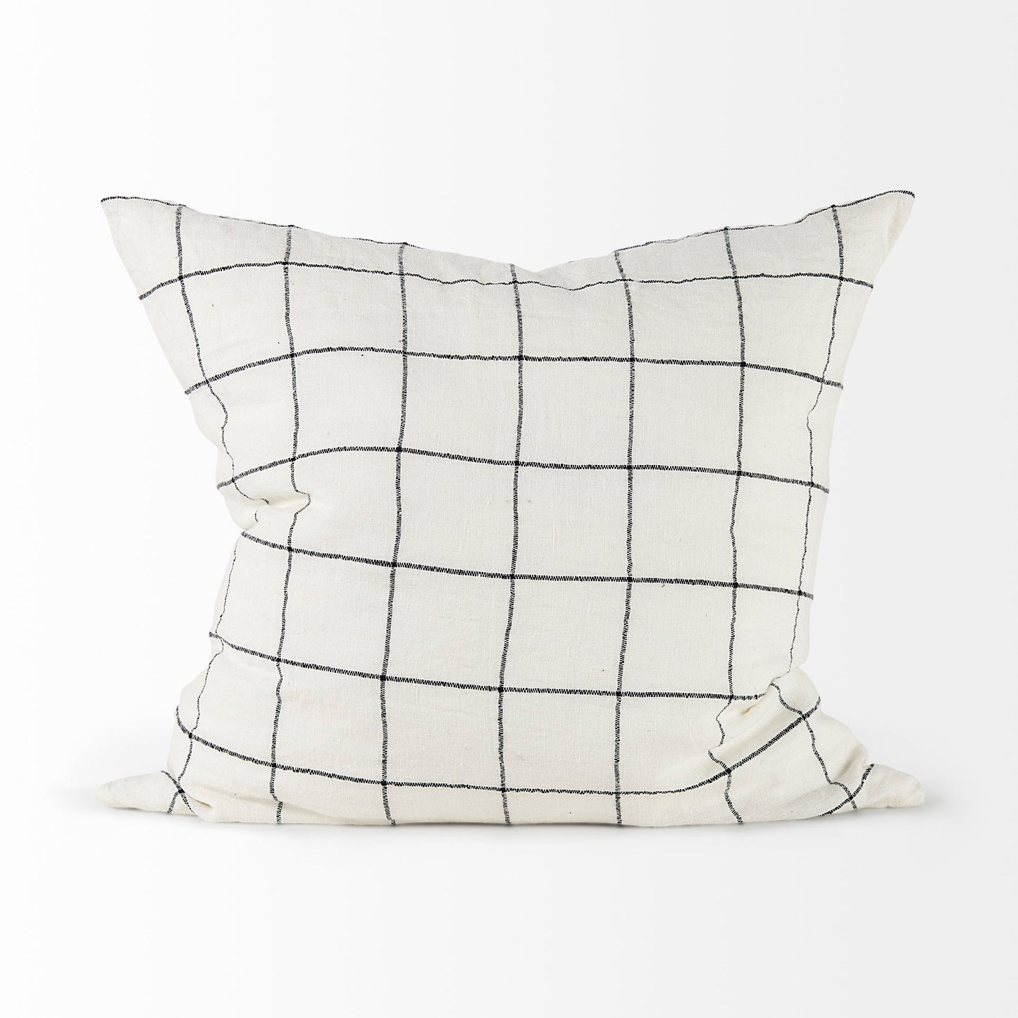 Suzanne 22 x 22 White/Black Square Pattern Pillow Cover